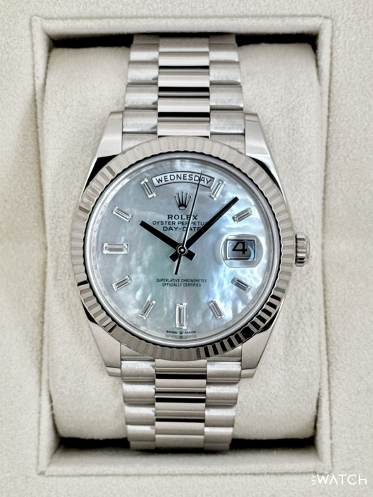 2024 Rolex Day-Date 40mm 228239 Presidential White Gold MOP Diamond Dial - MyWatchLLC