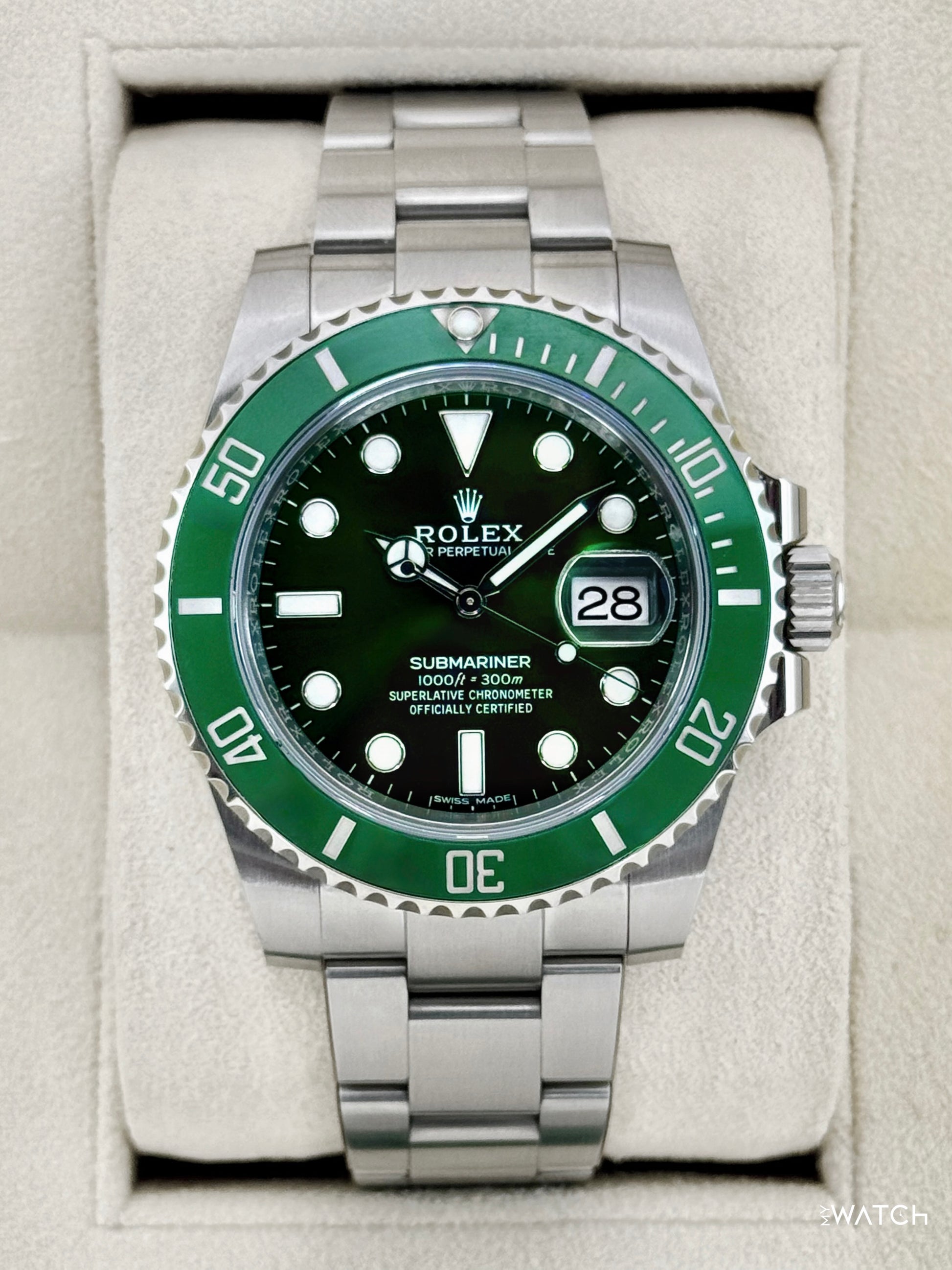 2018 Rolex Submariner “Hulk” 40mm 116610LV Green Dial - MyWatchLLC