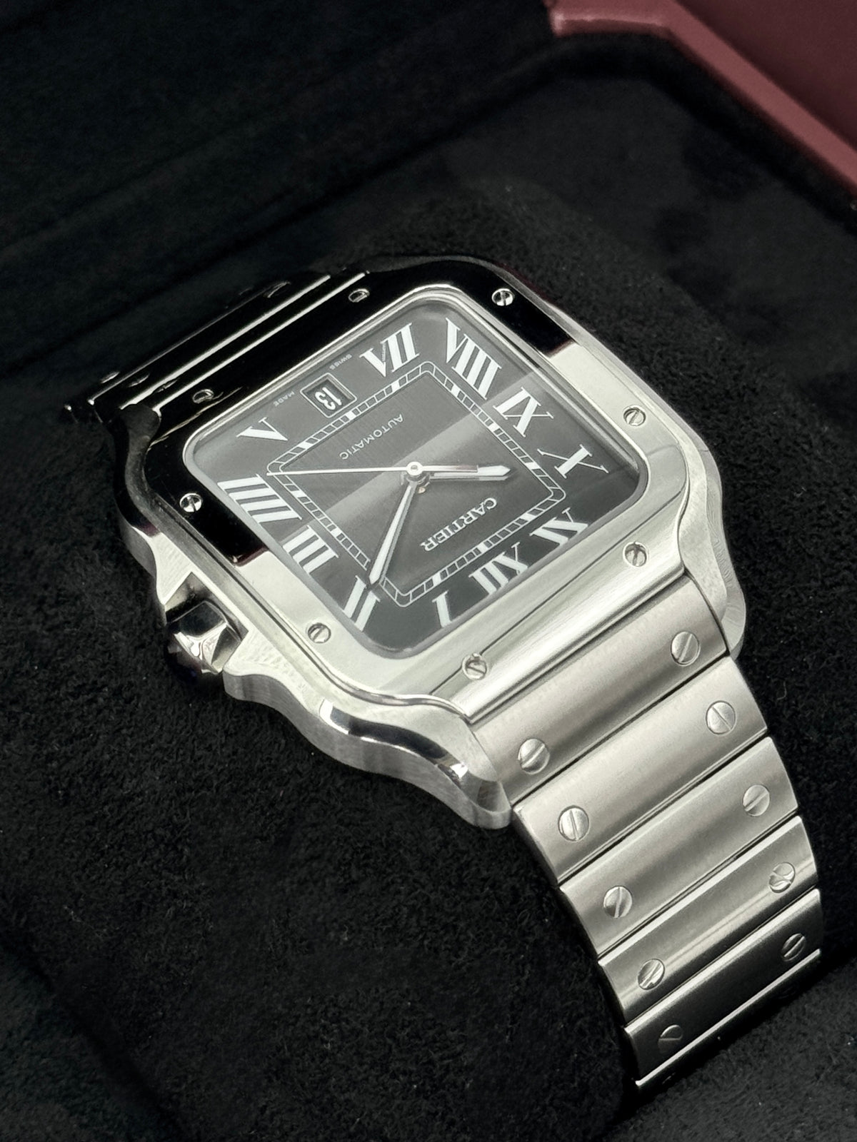 NEW 2026 Cartier Santos De Cartier 39mm WSSA0096 Stainless Steel Black Dial