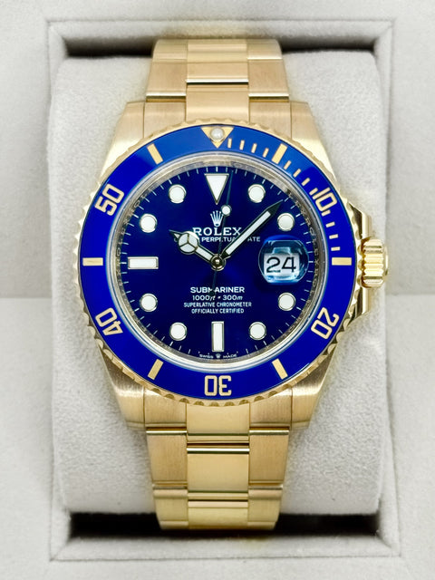 2022 Rolex Submariner "Bluesy" 41mm 126618LB Yellow Gold Blue Dial
