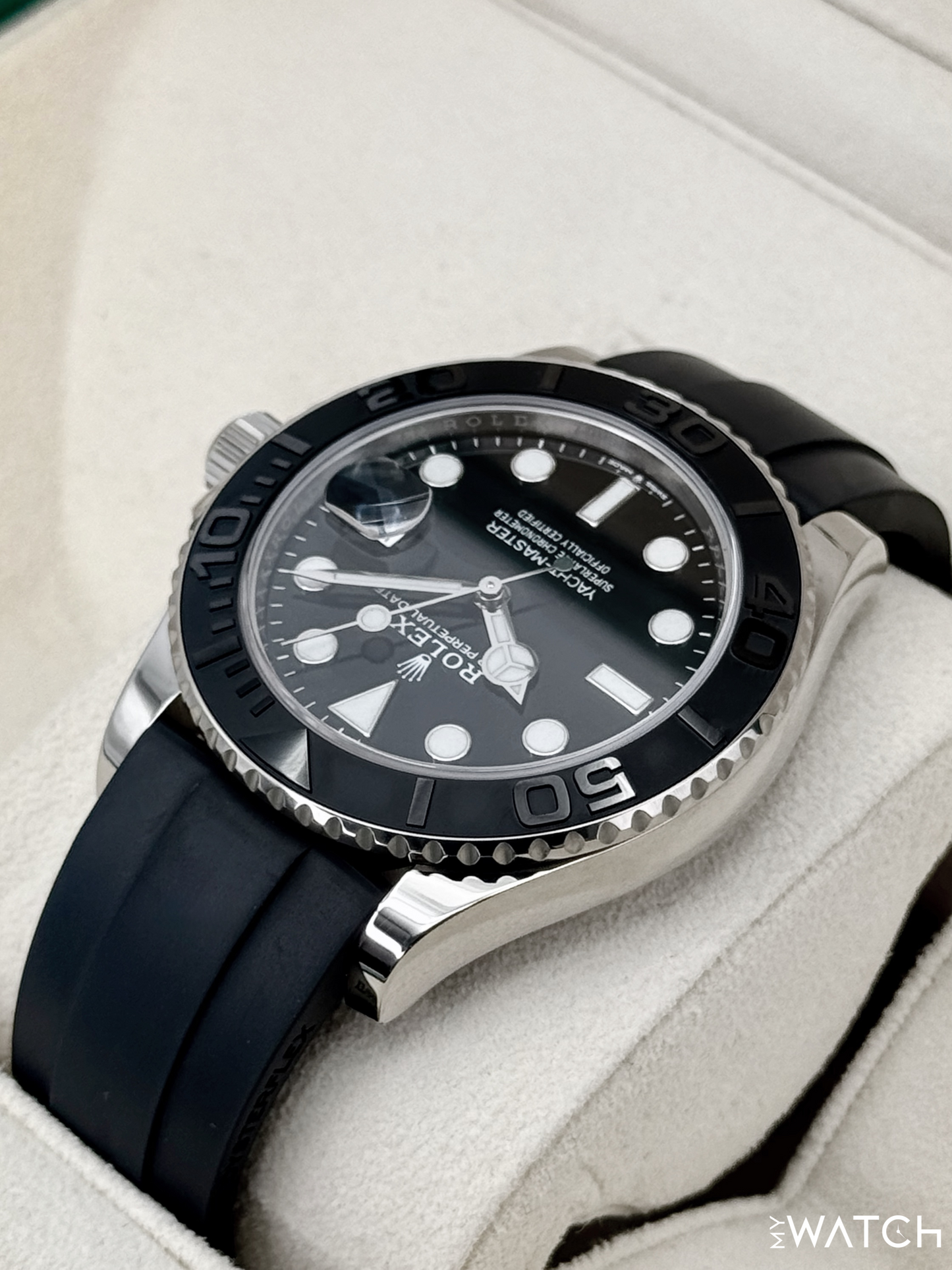 2021 Rolex Yacht-Master 42mm 226659 White Gold Oysterflex Black Dial - MyWatchLLC