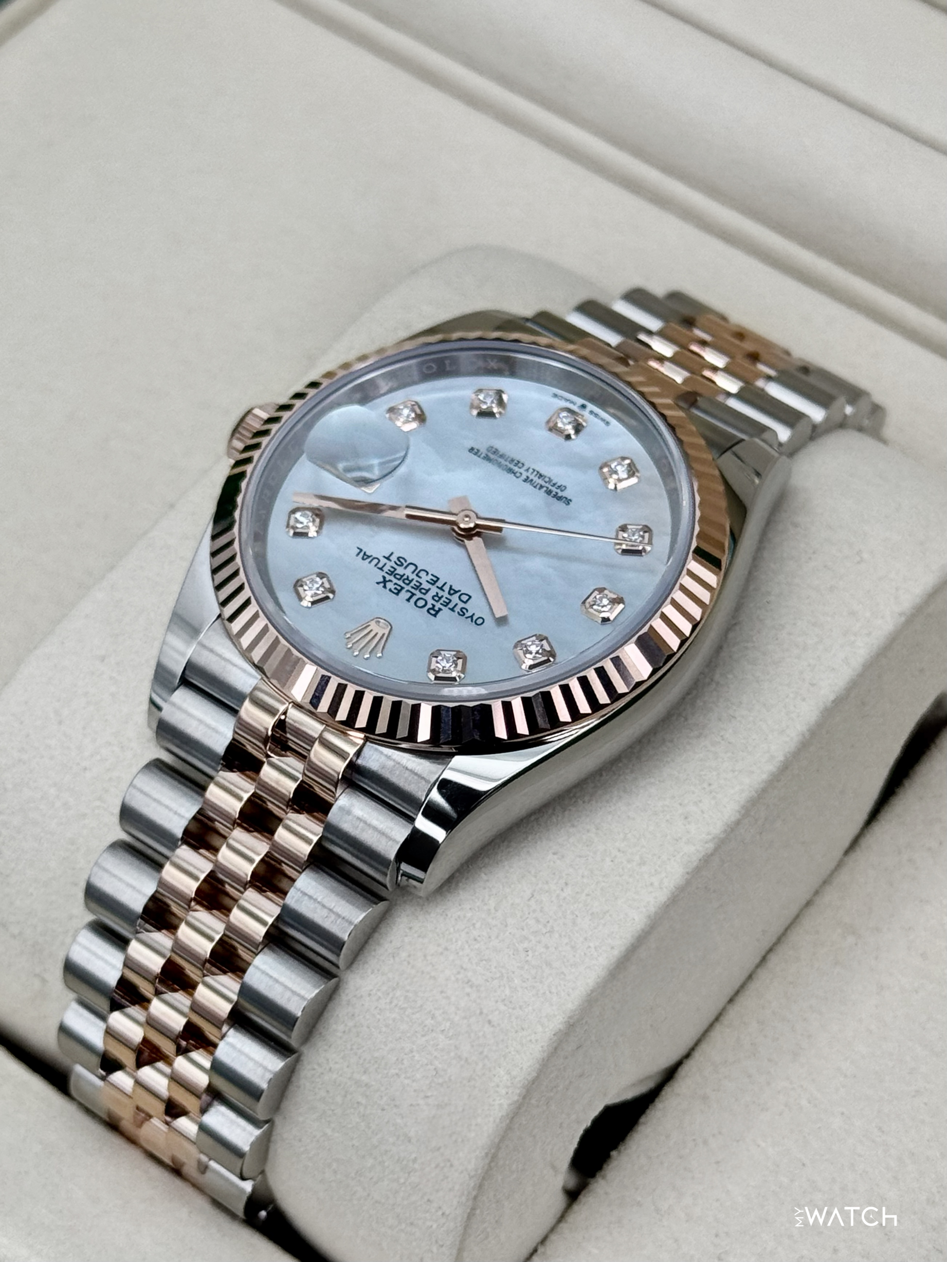 NEW 2026 Rolex Datejust 36mm 126231 Two-Tone MOP Diamond Dial (STICKERED) - MyWatchLLC