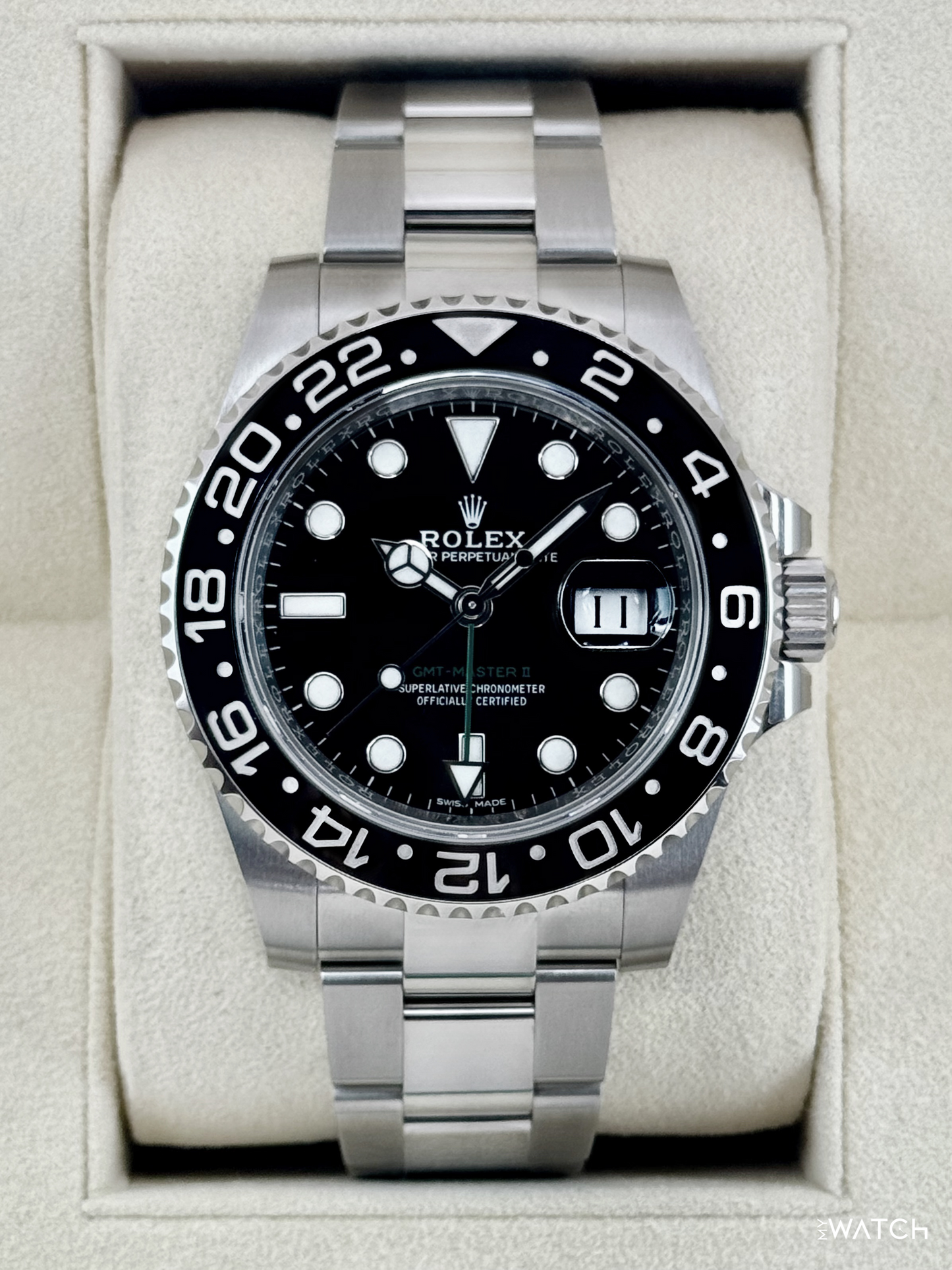 2018 Rolex GMT-Master II 40mm 116710LN Stainless Steel Black Dial - MyWatchLLC