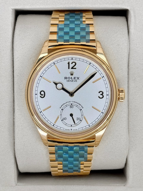 NEW 2026 Rolex 1908 39mm 52508 Yellow Gold Settimo Bracelet White Dial (STICKERED)
