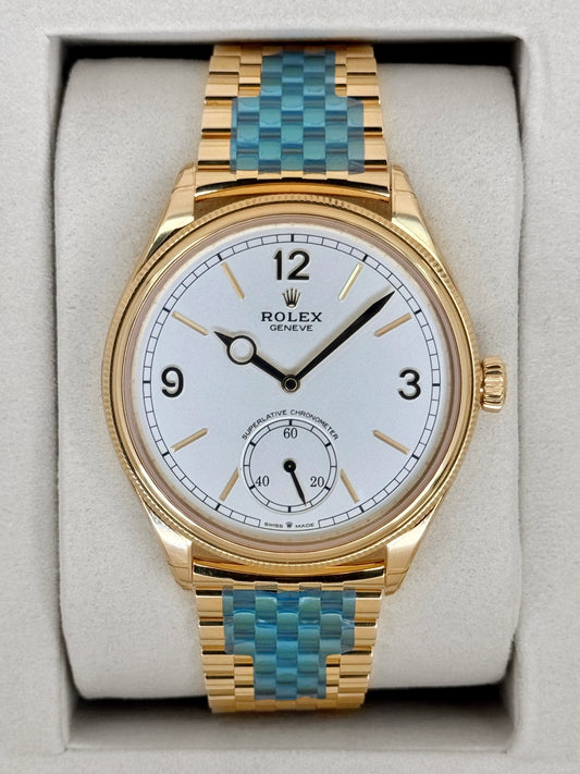 NEW 2026 Rolex 1908 39mm 52508 Yellow Gold Settimo Bracelet White Dial (STICKERED)