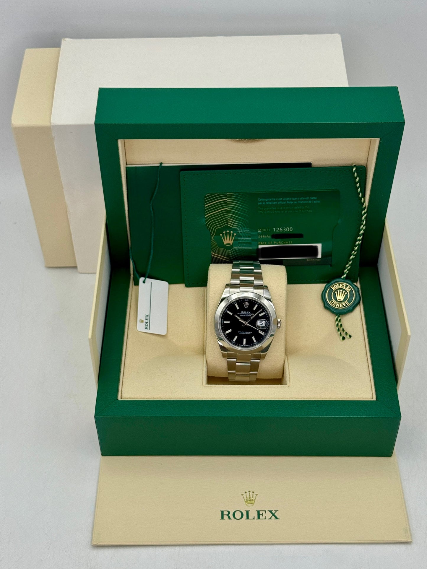 2021 Rolex Datejust 41mm 126300 Stainless Steel Oyster Black Dial