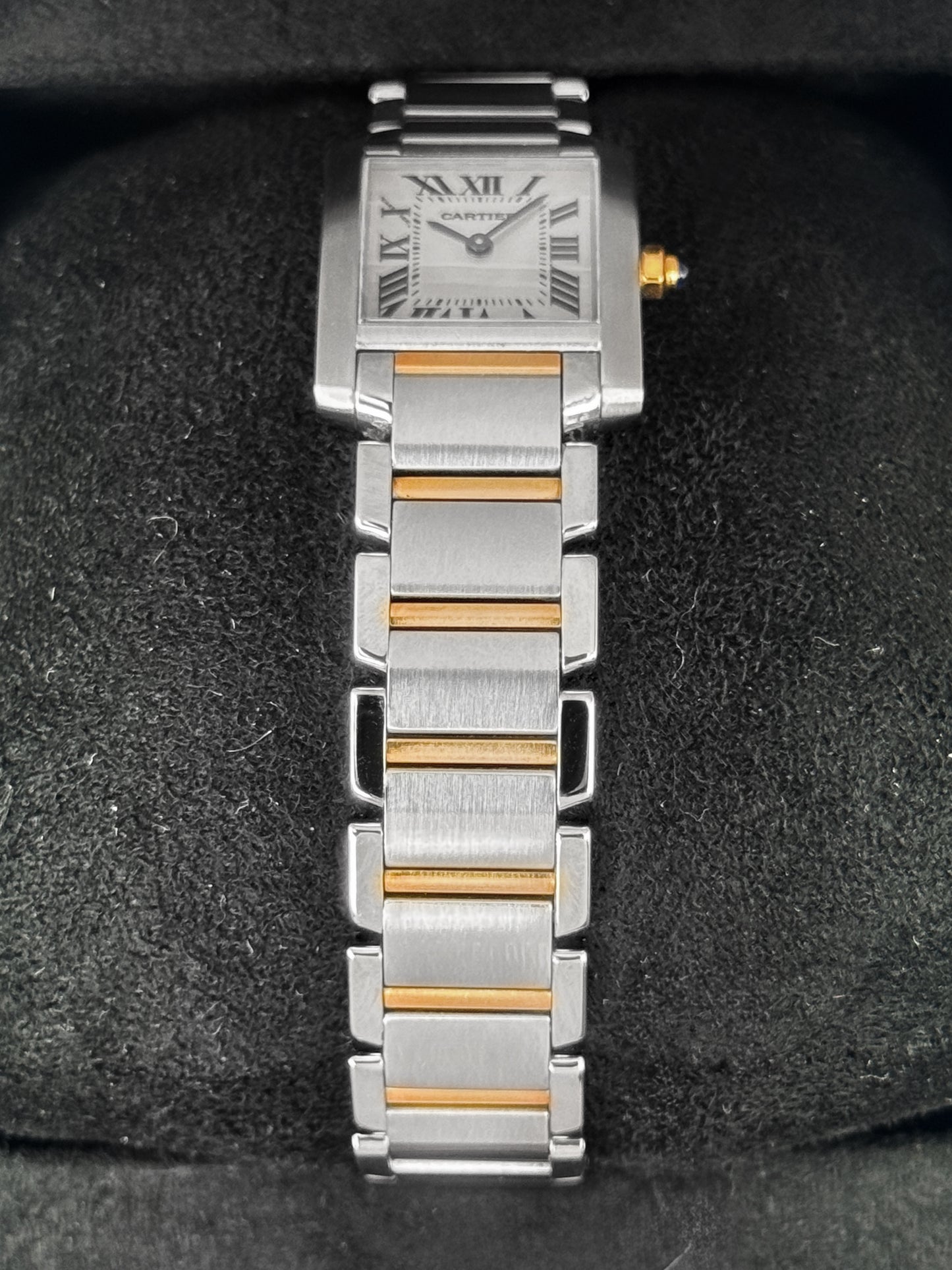 2010 Cartier Tank Francaise 20mm W51027Q4 Two-Tone Mother of Pearl Dial