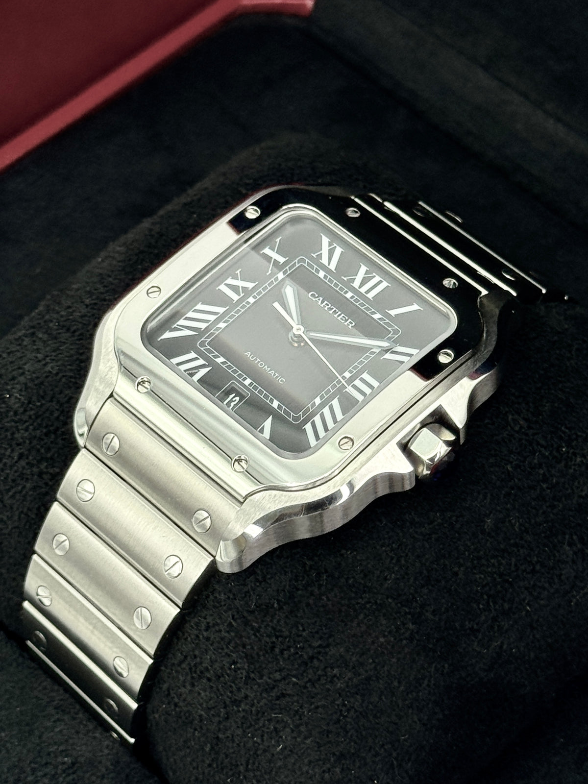 NEW 2026 Cartier Santos De Cartier 39mm WSSA0096 Stainless Steel Black Dial