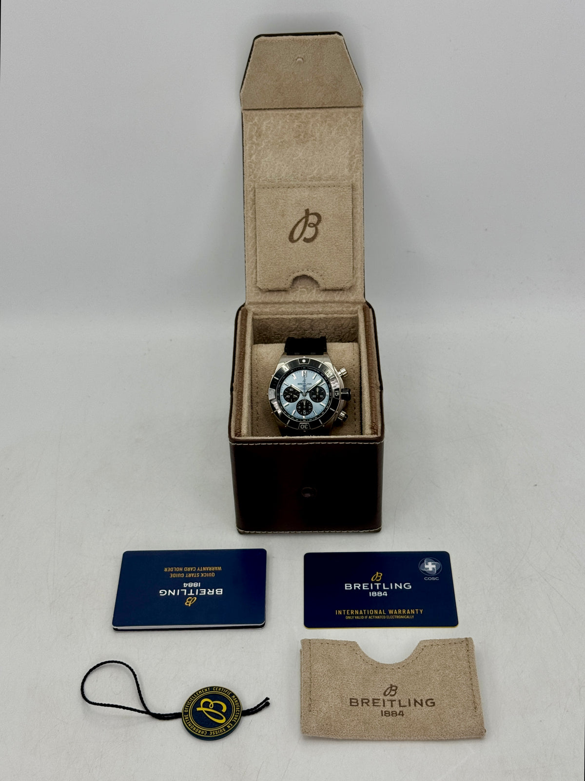 2026 Breitling Super Chronomat B01 44mm PB0136 Stainless Steel Blue Dial