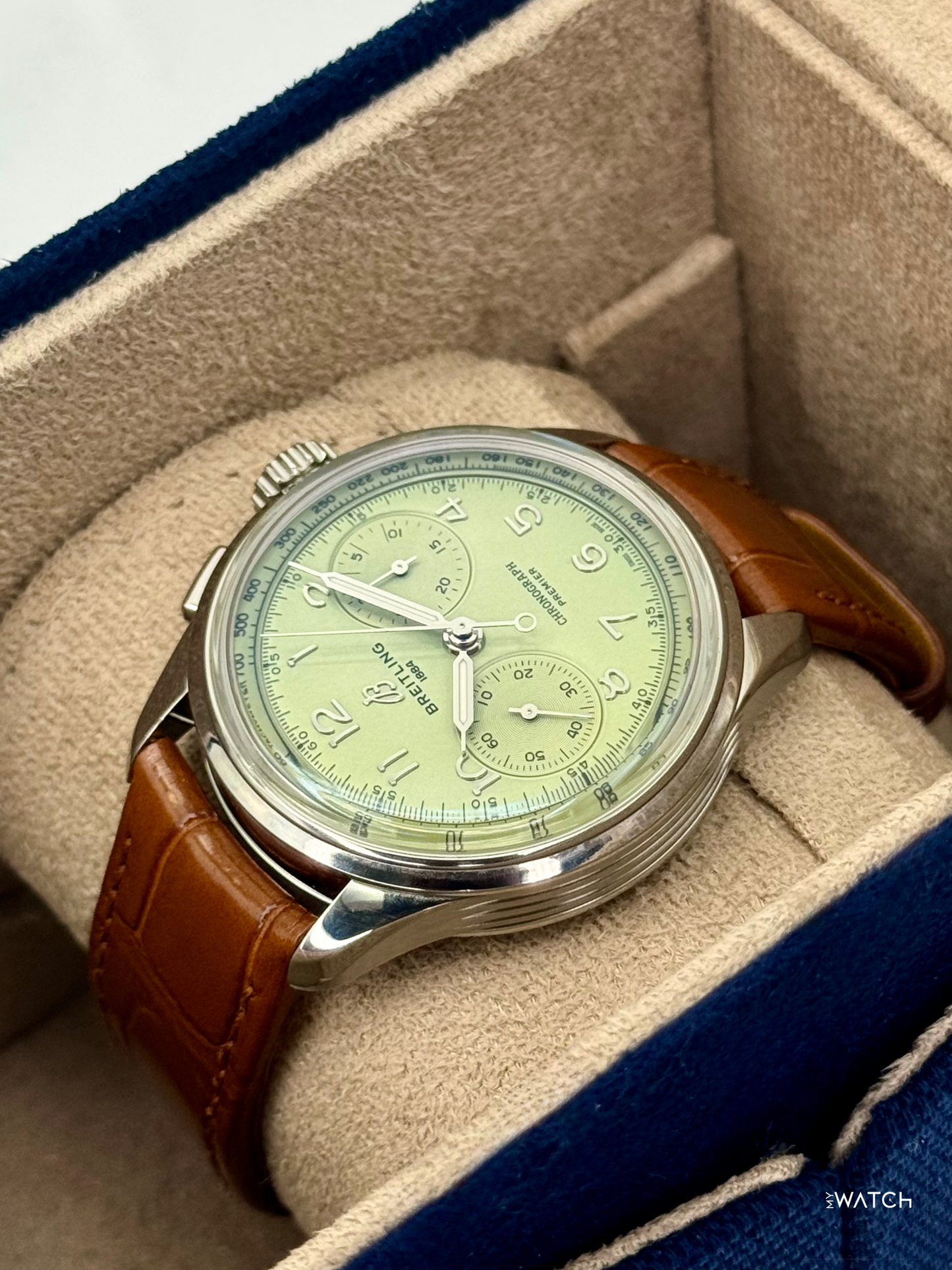 2024 Breitling Premier B09 Chronograph 40mm AB0930 Stainless Steel Green Dial