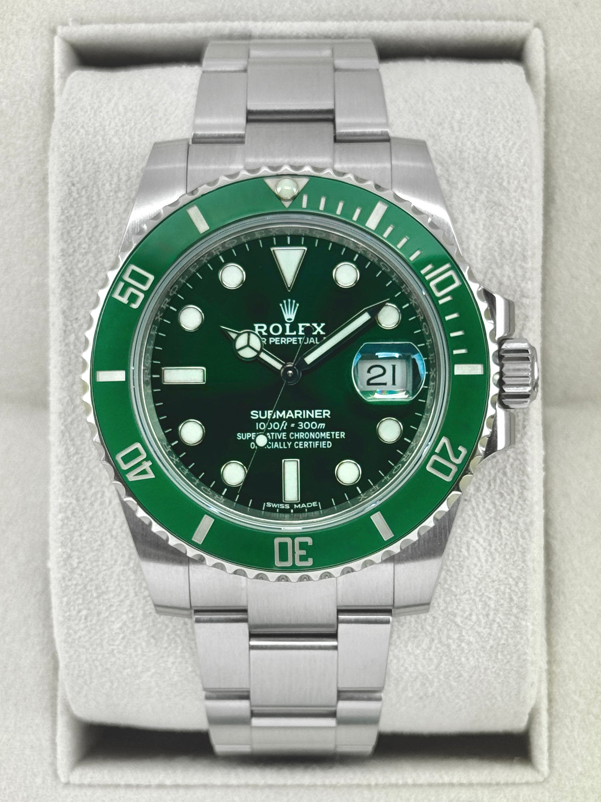 2019 Rolex Submariner Hulk 40mm 116610LV Green Dial