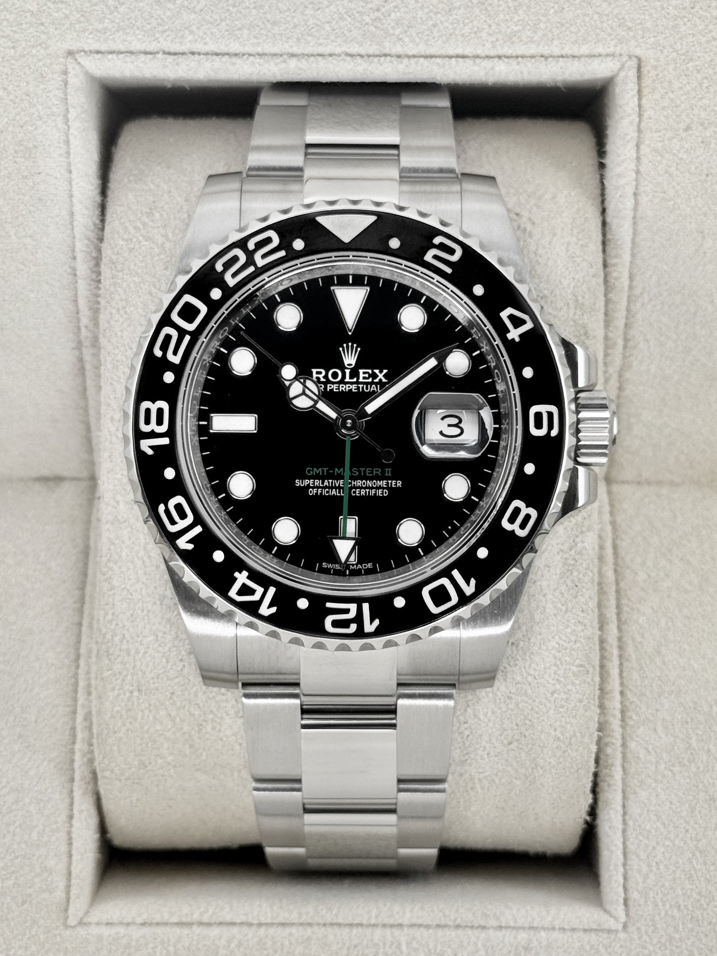 2018 Rolex GMT-Master II 40mm 116710LN Stainless Steel Black Dial