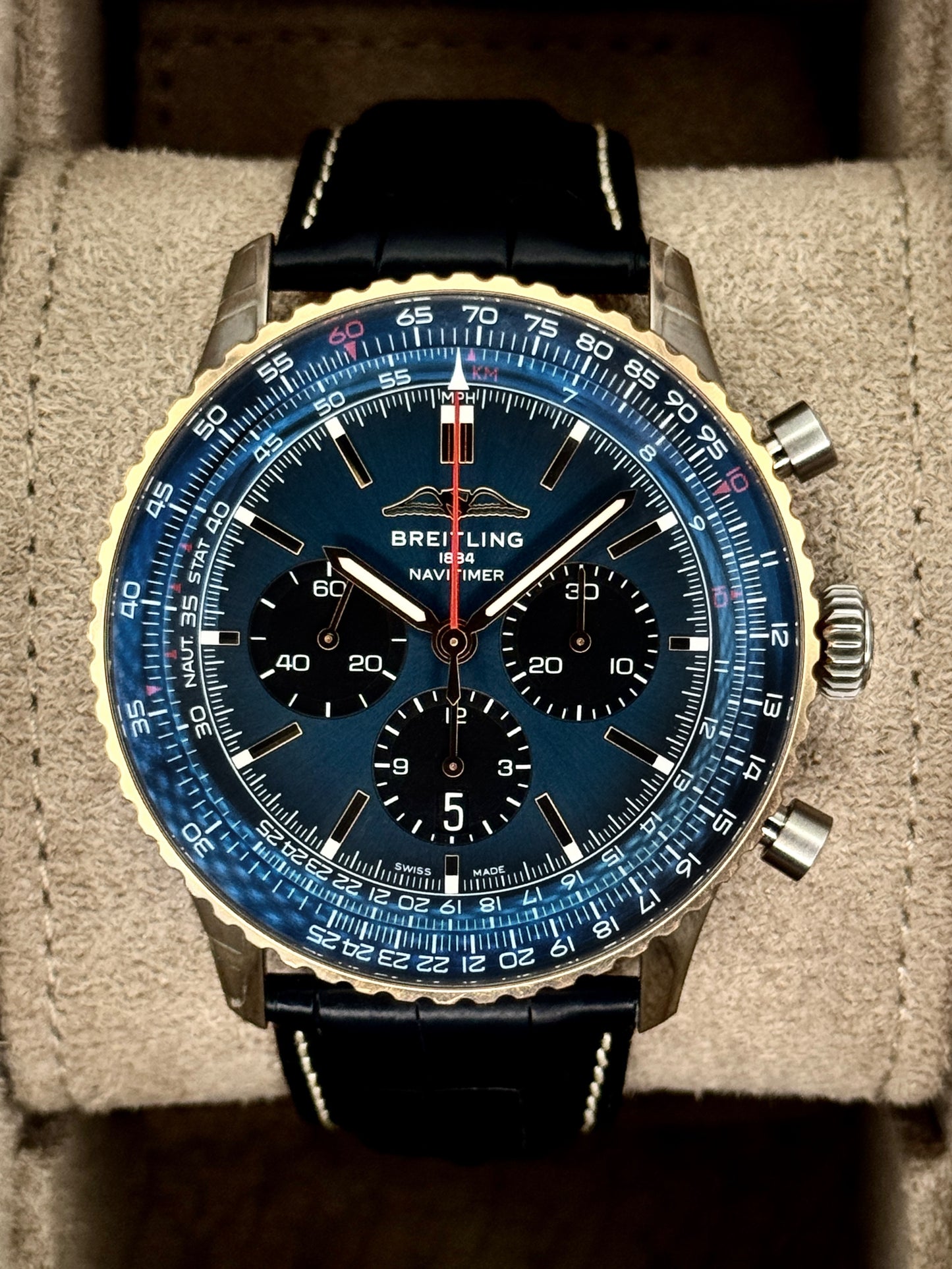 2024 Breitling Navitimer B01 Limited Edition 46mm UB0137 Two-Tone Blue Dial