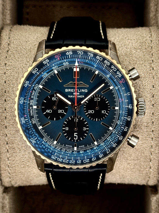 2024 Breitling Navitimer B01 Limited Edition 46mm UB0137 Two-Tone Blue Dial