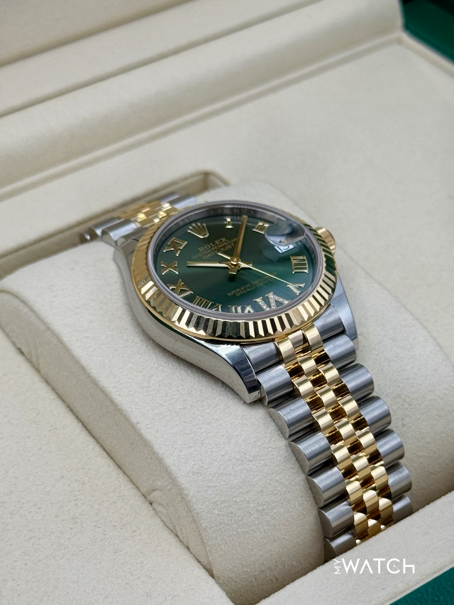 NEW 2025 Rolex Ladies Datejust 31mm 278273 Two-Tone Jubilee Green Dial