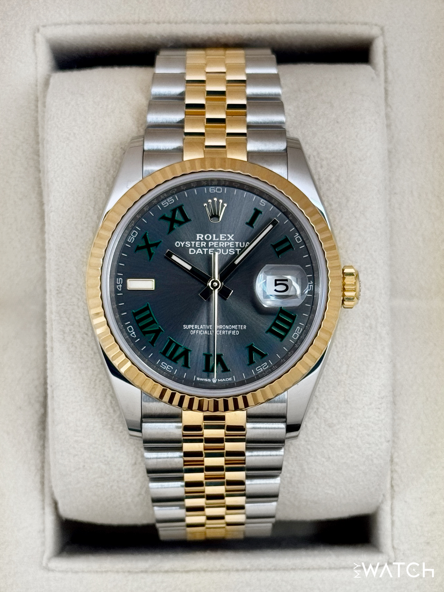 2023 Rolex Datejust 36mm 126233 Two-Tone Jubilee Wimbledon Dial