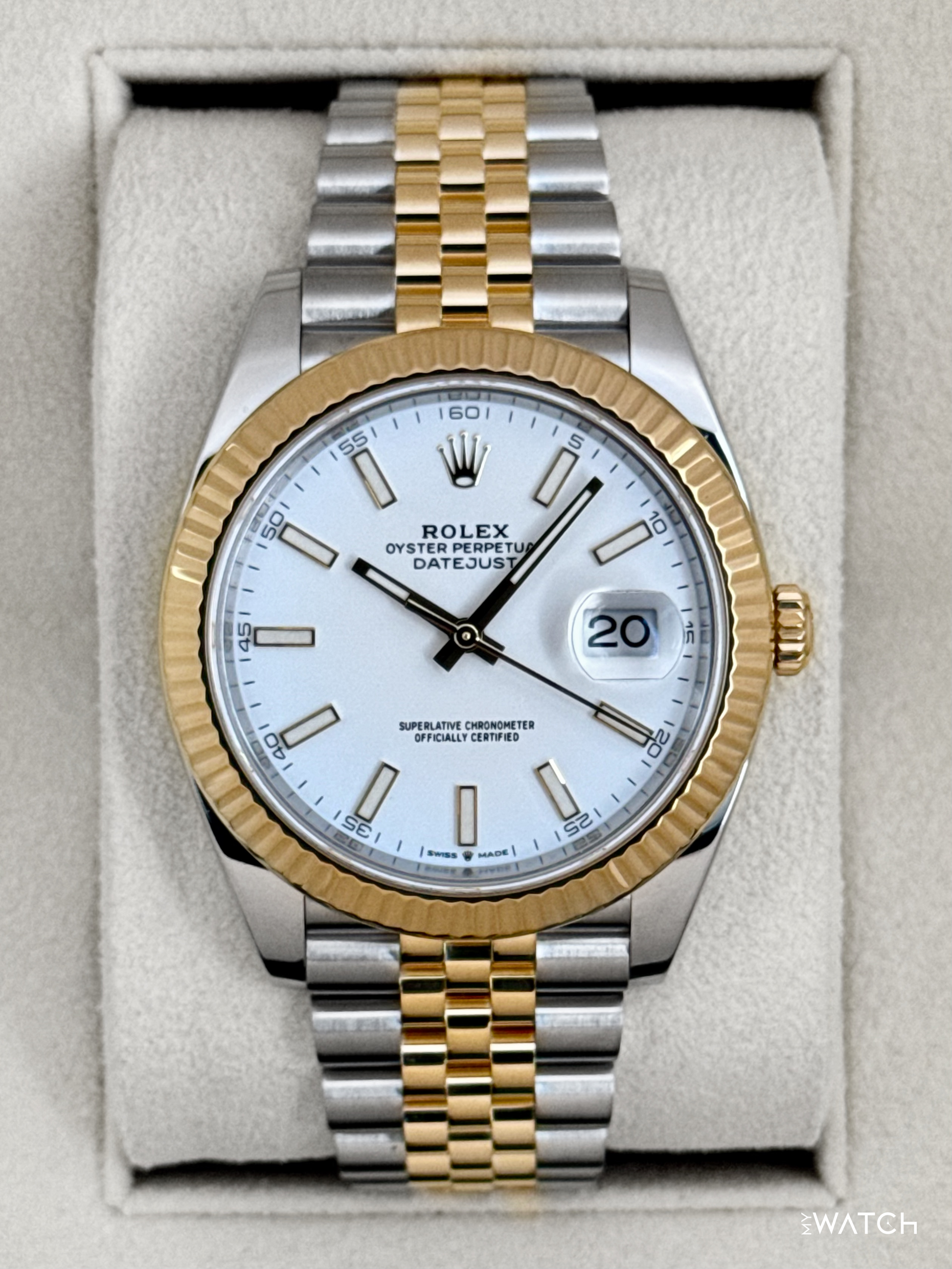 2022 Rolex Datejust 41mm 126333 Two-Tone Jubilee White Dial - MyWatchLLC