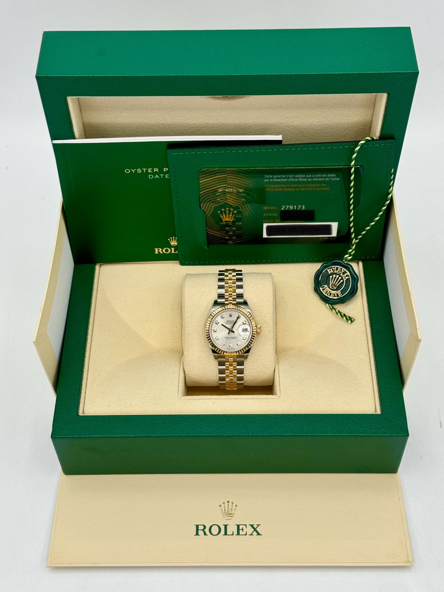 NEW 2024 Rolex Lady Datejust 28mm 279173 Jubilee Silver Diamond Dial