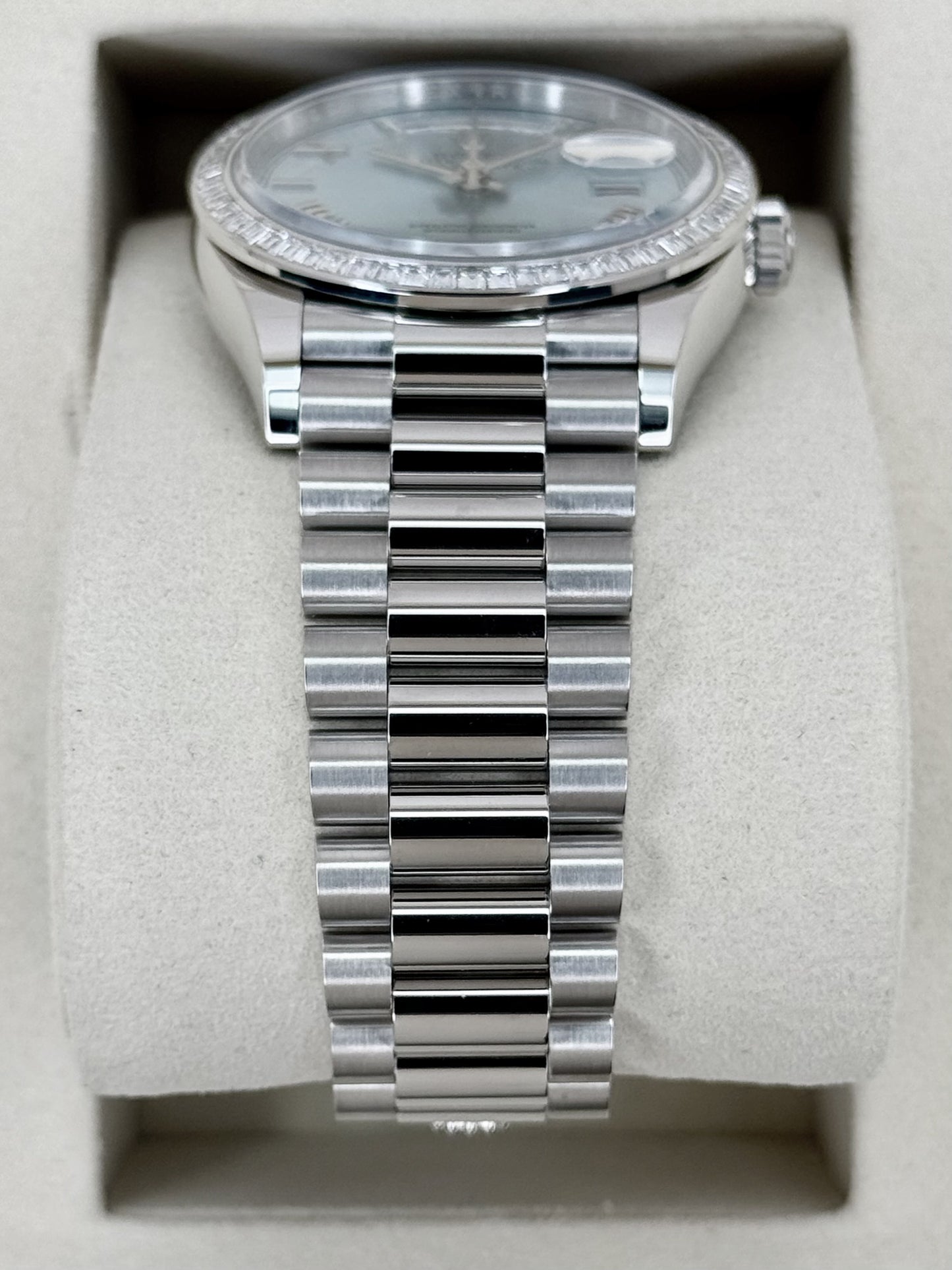 NEW 2026 Rolex Day-Date 40mm 128396TBR Ice Blue Roman Numeral Dial