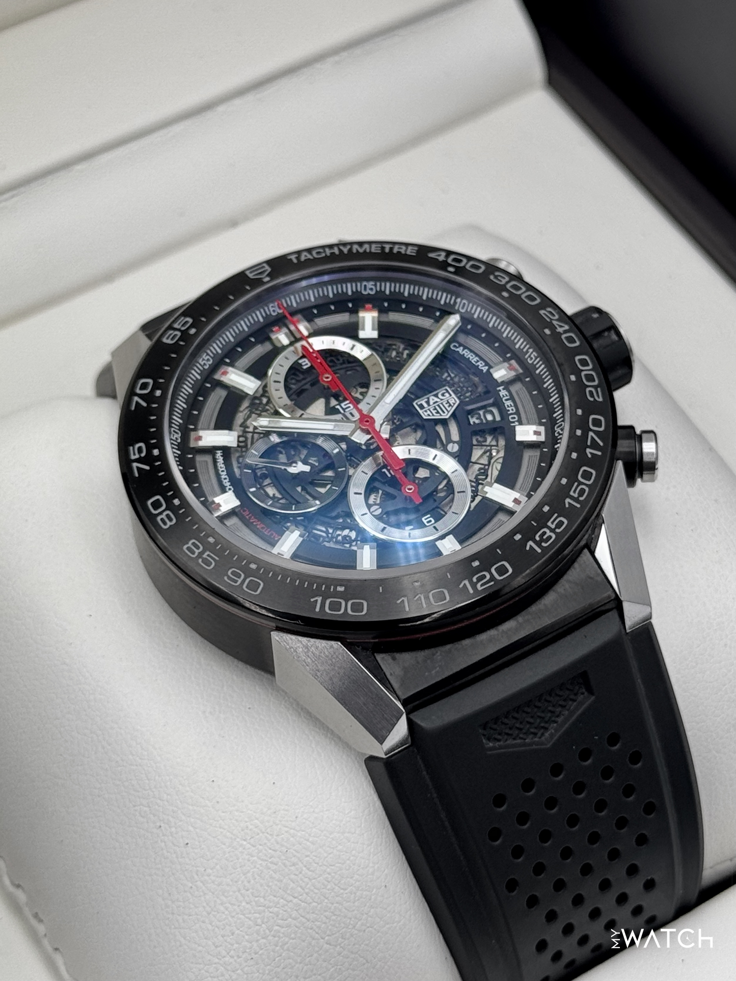 TAG Heuer Calibre Heuer 01 Chronograph 45mm CAR2A1Z Skeletonized Dial - MyWatchLLC
