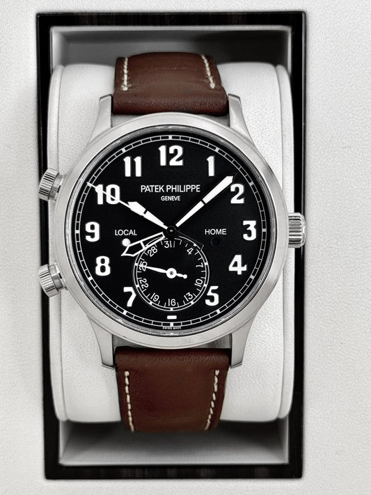 2018 Patek Philippe Pilot Time Travel 42mm 5524G White Gold Black Dial