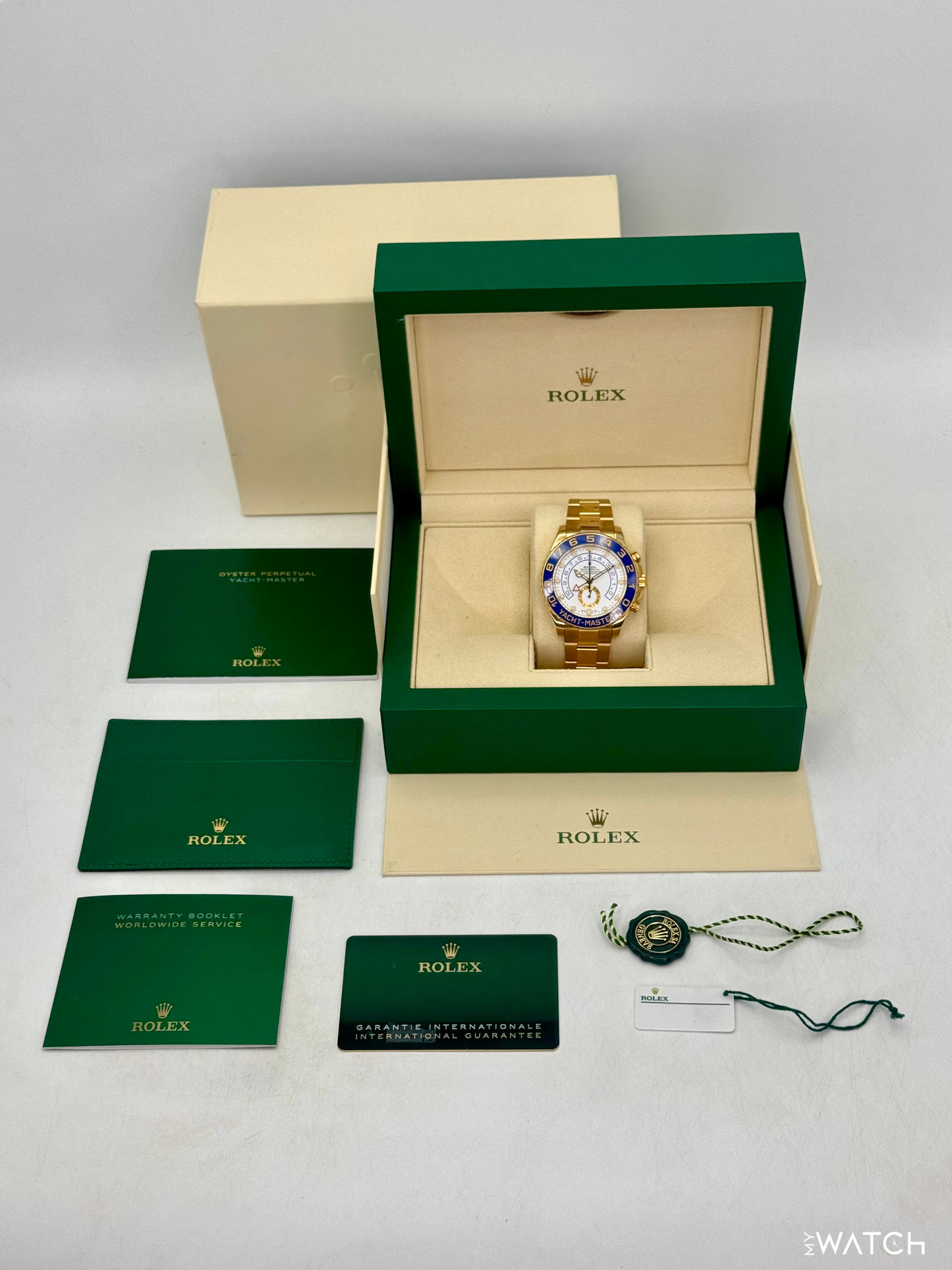 2023 Rolex Yacht-Master II 44mm 116688 18K Yellow Gold White Dial - MyWatchLLC