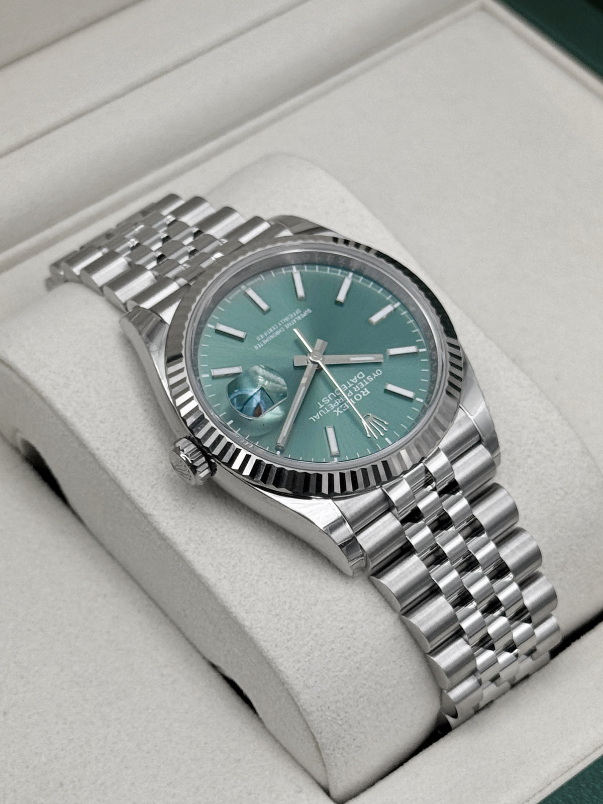NEW 2026 Rolex Datejust 36mm 126234 Stainless Steel Jubilee Mint Green Dial