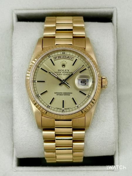 1990 Rolex Day-Date 36mm 18238 Presidential 18kt Yellow Gold Champagne