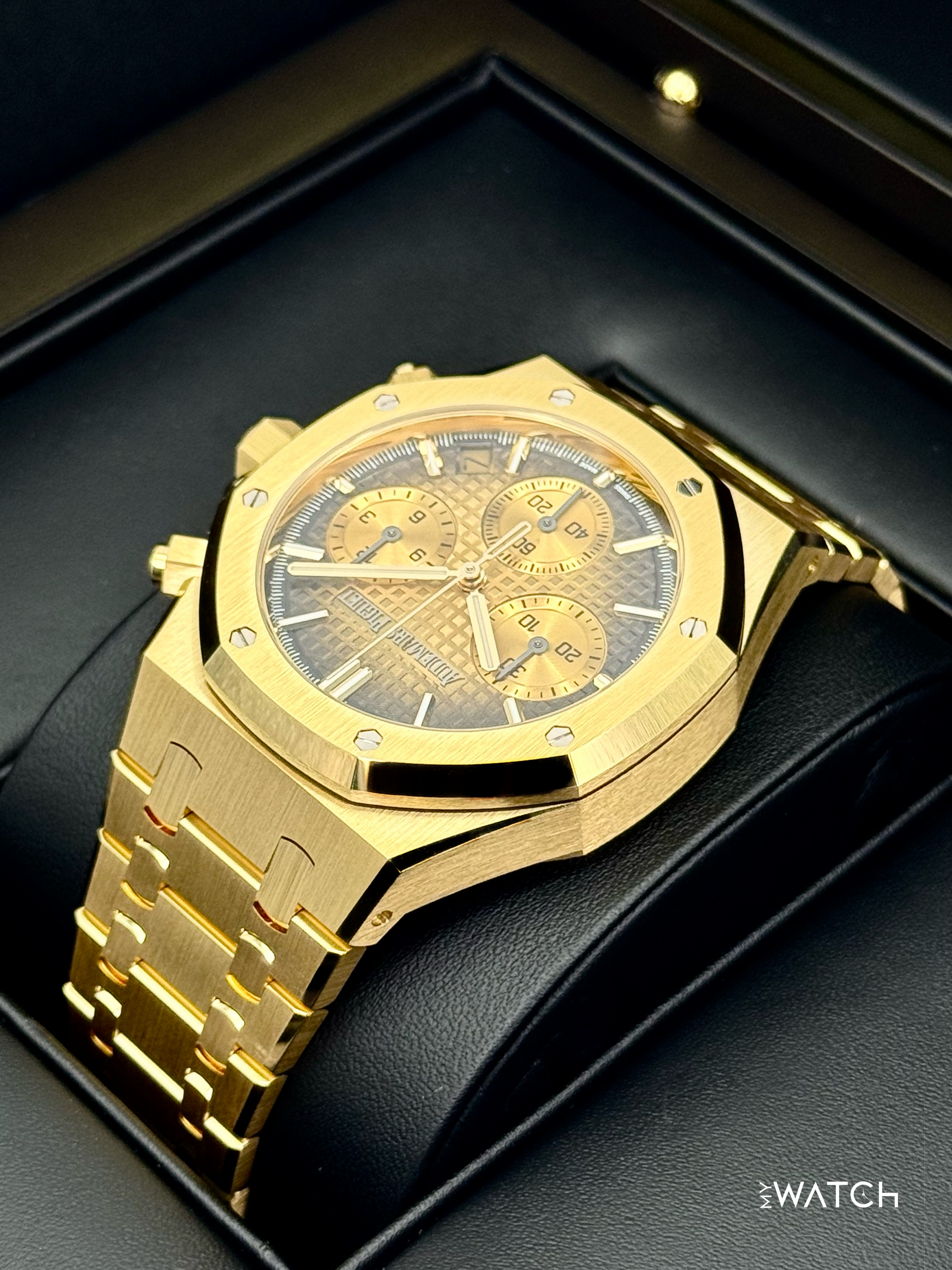 NEW 2025 Audemars Piguet Royal Oak Chronograph 41mm 26240BA Gold Dial - MyWatchLLC