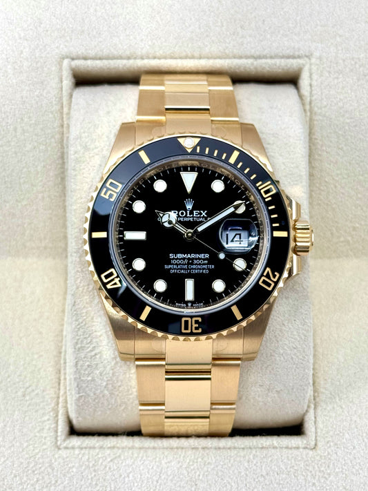 2021 Rolex Submariner 41mm 126618LN Yellow Gold Black Dial