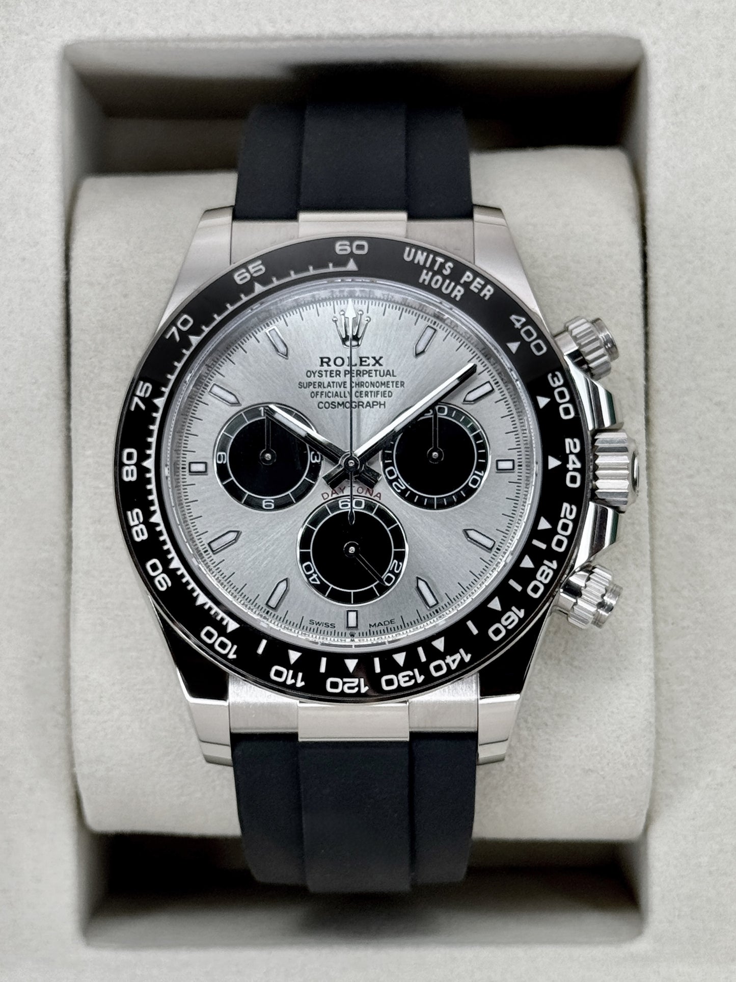 NEW 2026 Rolex Daytona 40mm 126519LN White Gold Oysterflex Silver Ghost Dial (NEW CARD STYLE)