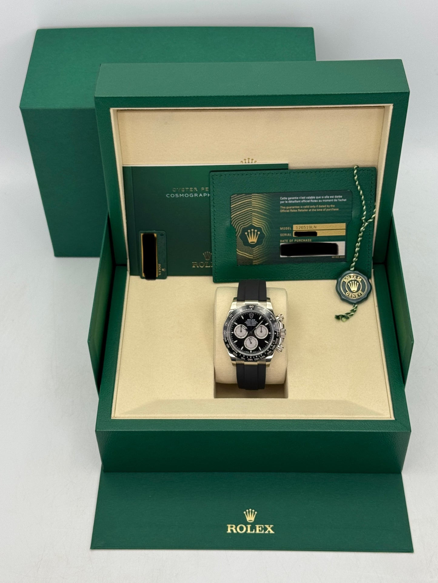 NEW 2026 Rolex Daytona Baby Le Mans 40mm 126519LN White Gold Black Dial (NEW STYLE CARD)