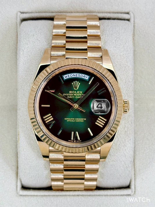 2024 Rolex Day-Date 40mm 228238 Presidential Green Ombre Dial - MyWatchLLC