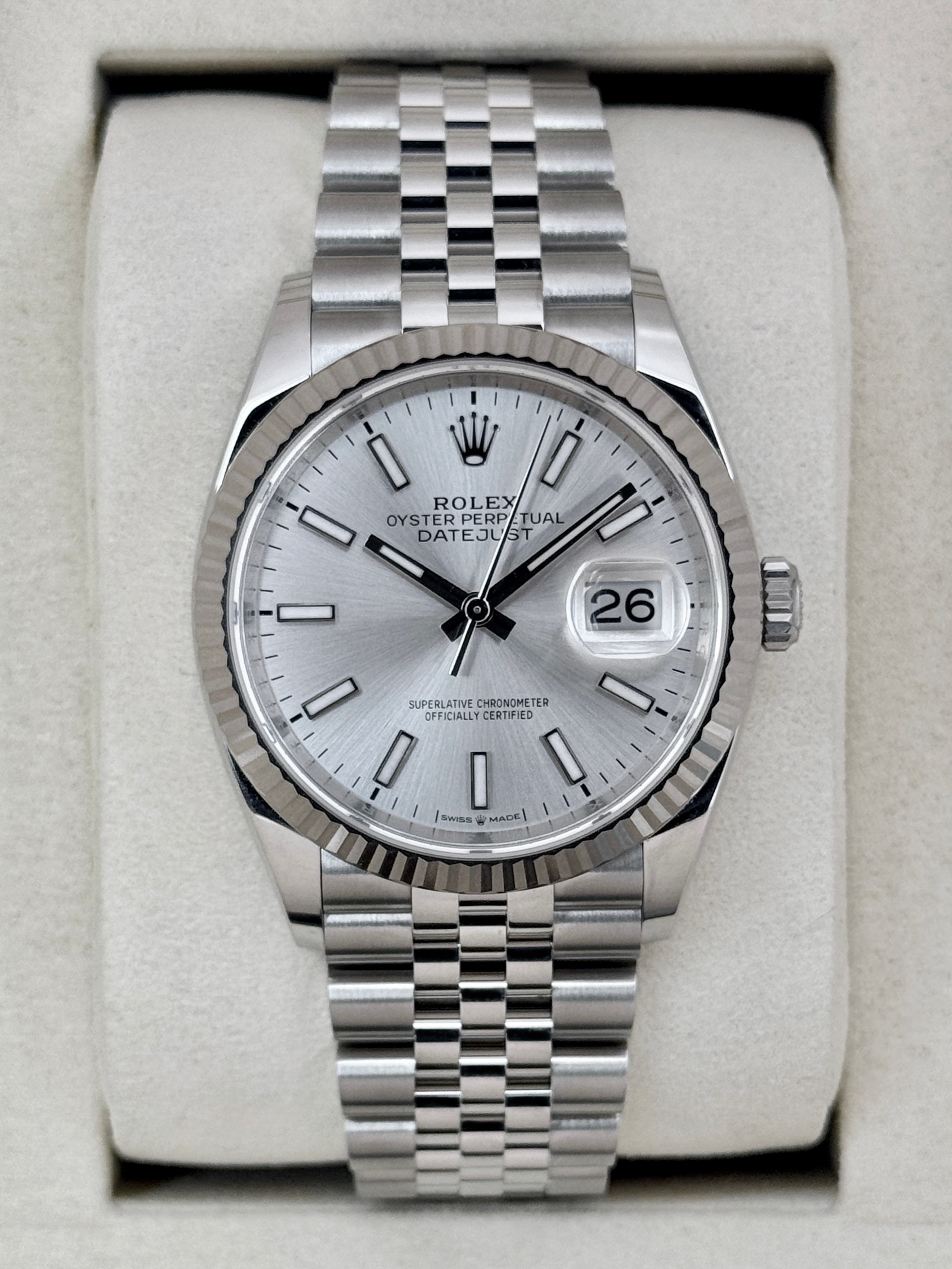 NEW 2026 Rolex Datejust 36mm 126234 Stainless Steel Jubilee Silver Dia