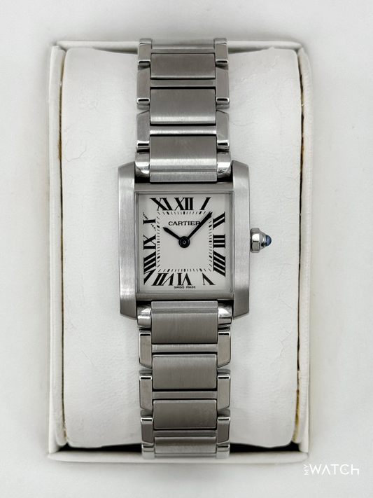 2001 Cartier Tank Francaise 20mm W51008Q3 Stainless Steel White Dial - MyWatchLLC