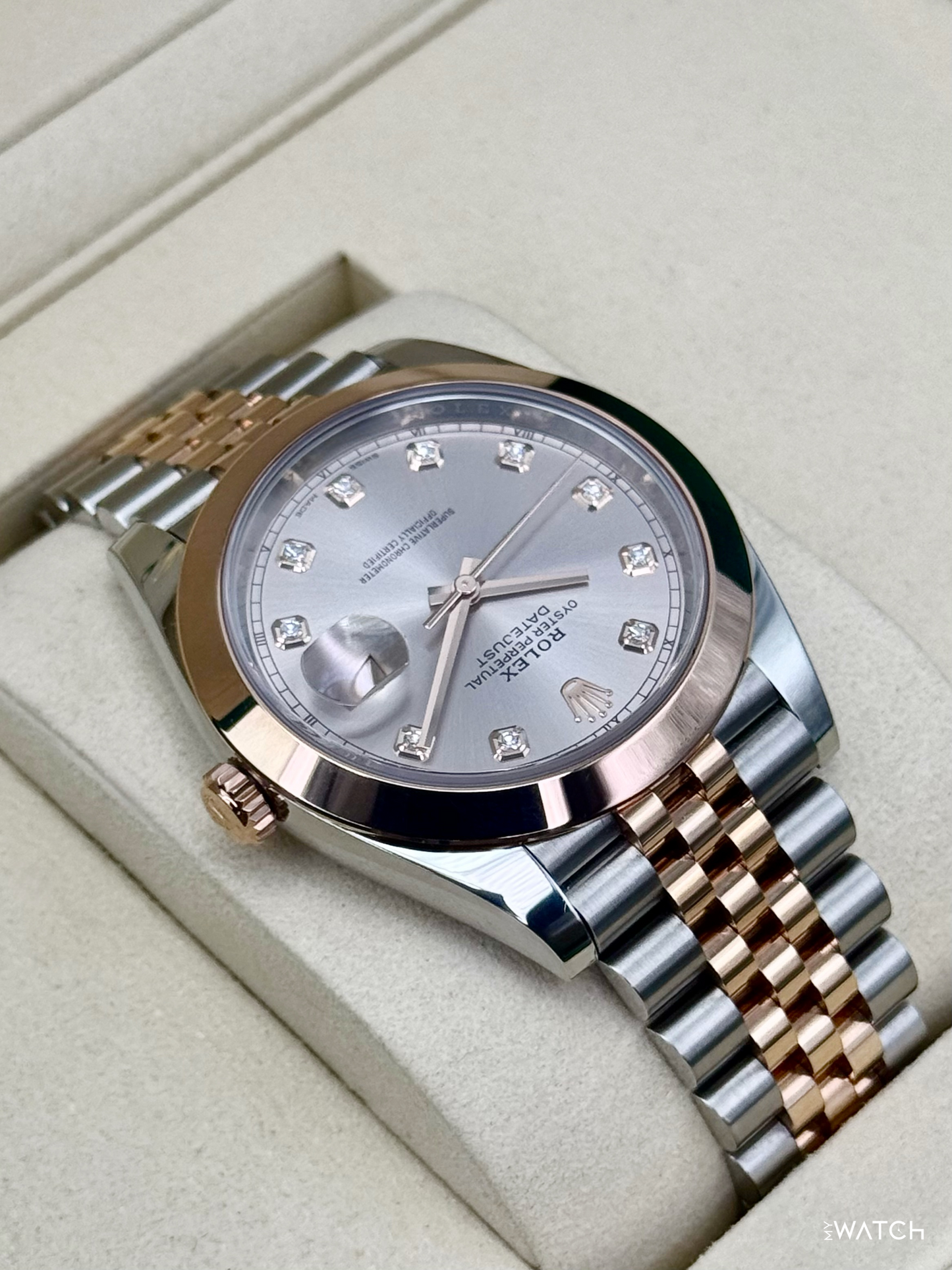 NEW 2026 Rolex Datejust 41mm 126301 Two-Tone Jubilee Sundust Diamond Dial - MyWatchLLC