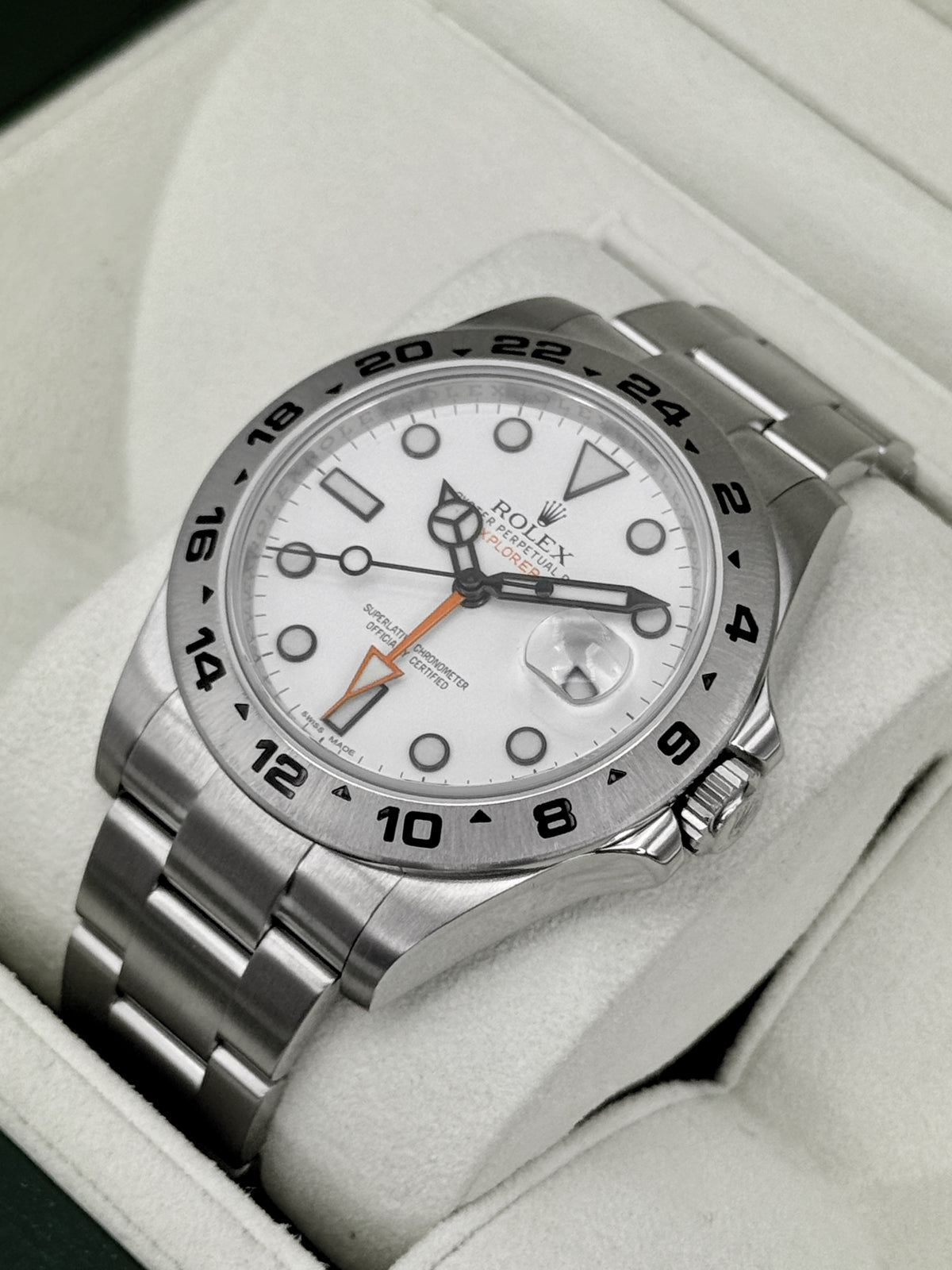 2012 Rolex Explorer II 42mm 216570 Stainless Steel Polar White Dial