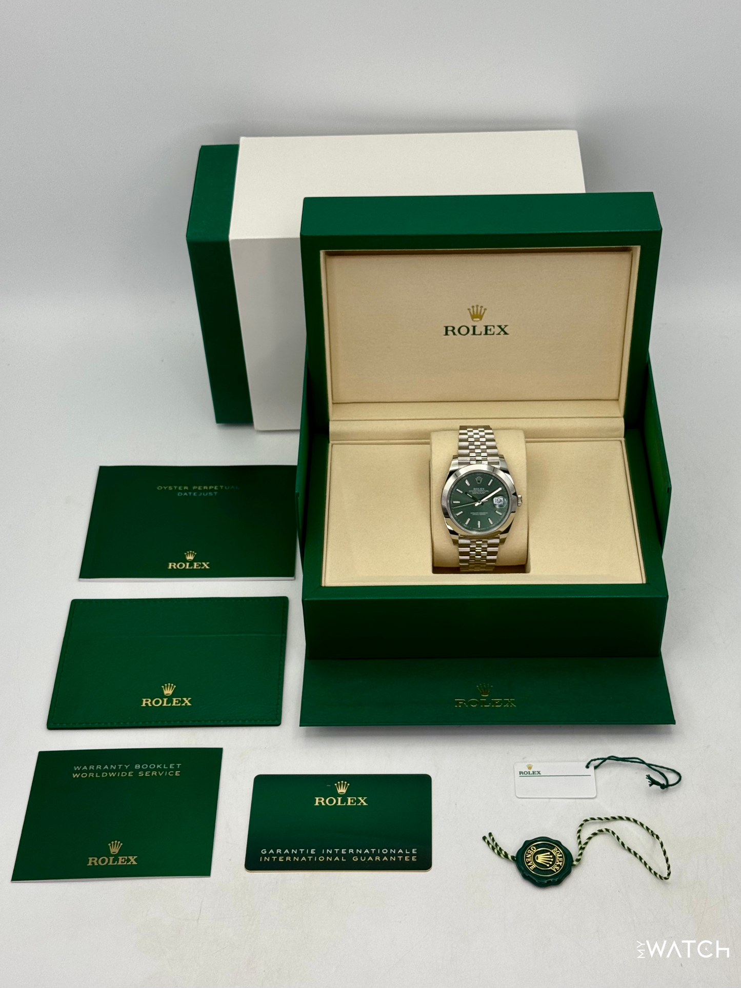 NEW 2026 Rolex Datejust 41mm 126300 Stainless Steel Jubilee Green Dial - MyWatchLLC