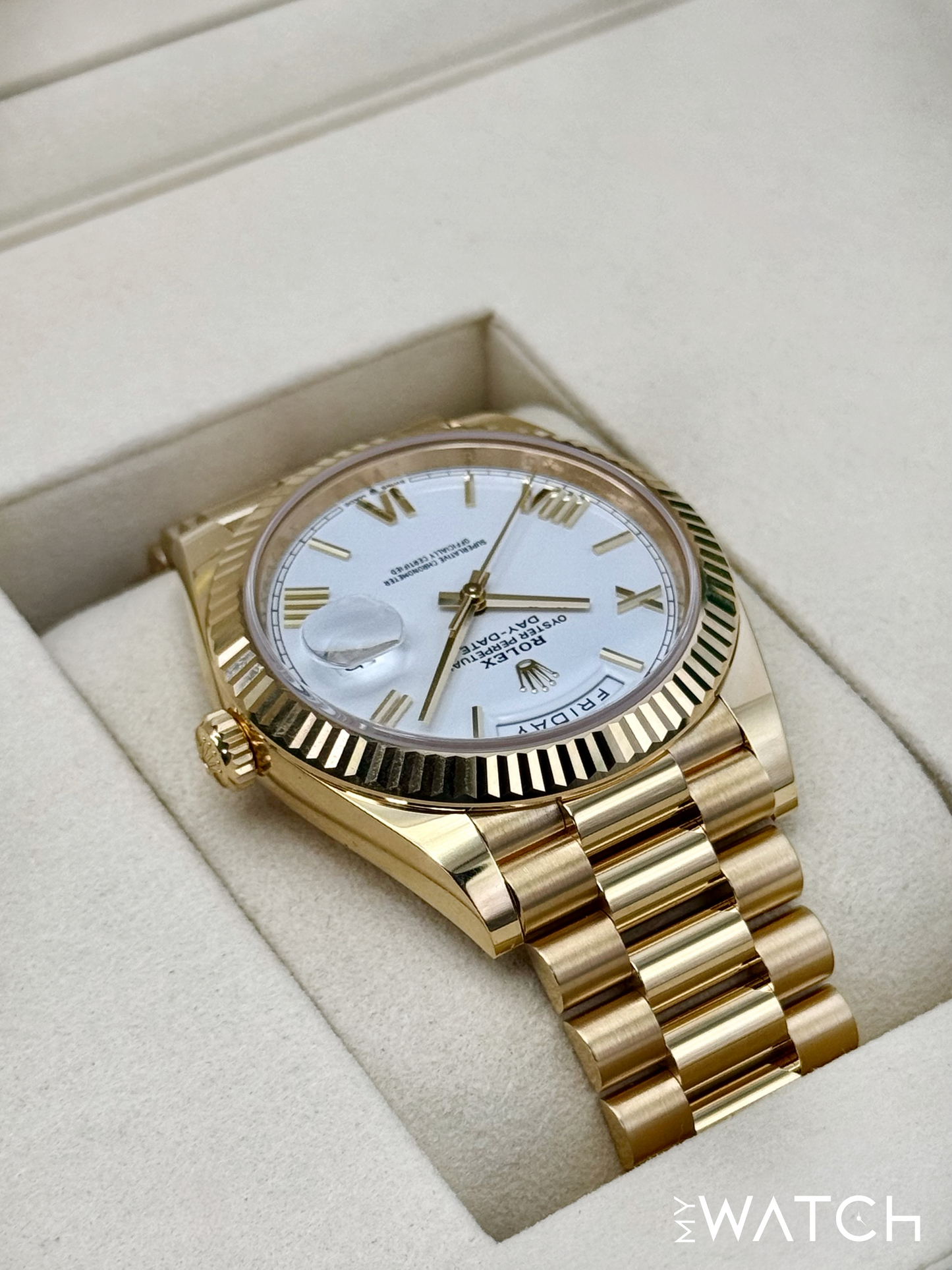 NEW 2025 Rolex Day-Date 40mm 228238 Presidential White Dial - MyWatchLLC