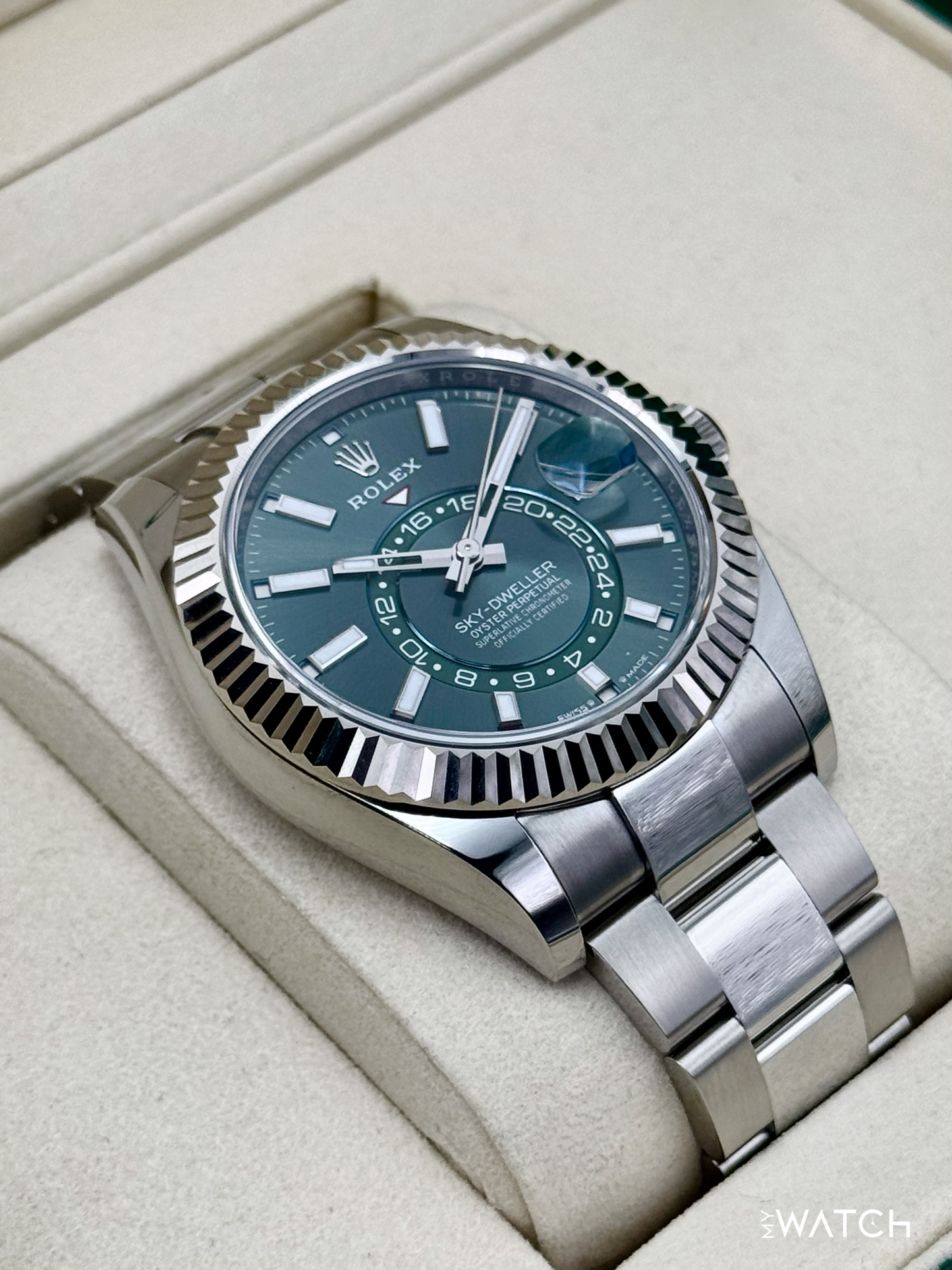 NEW 2025 Rolex Sky-Dweller 42mm 336934 Oyster Green Dial - MyWatchLLC
