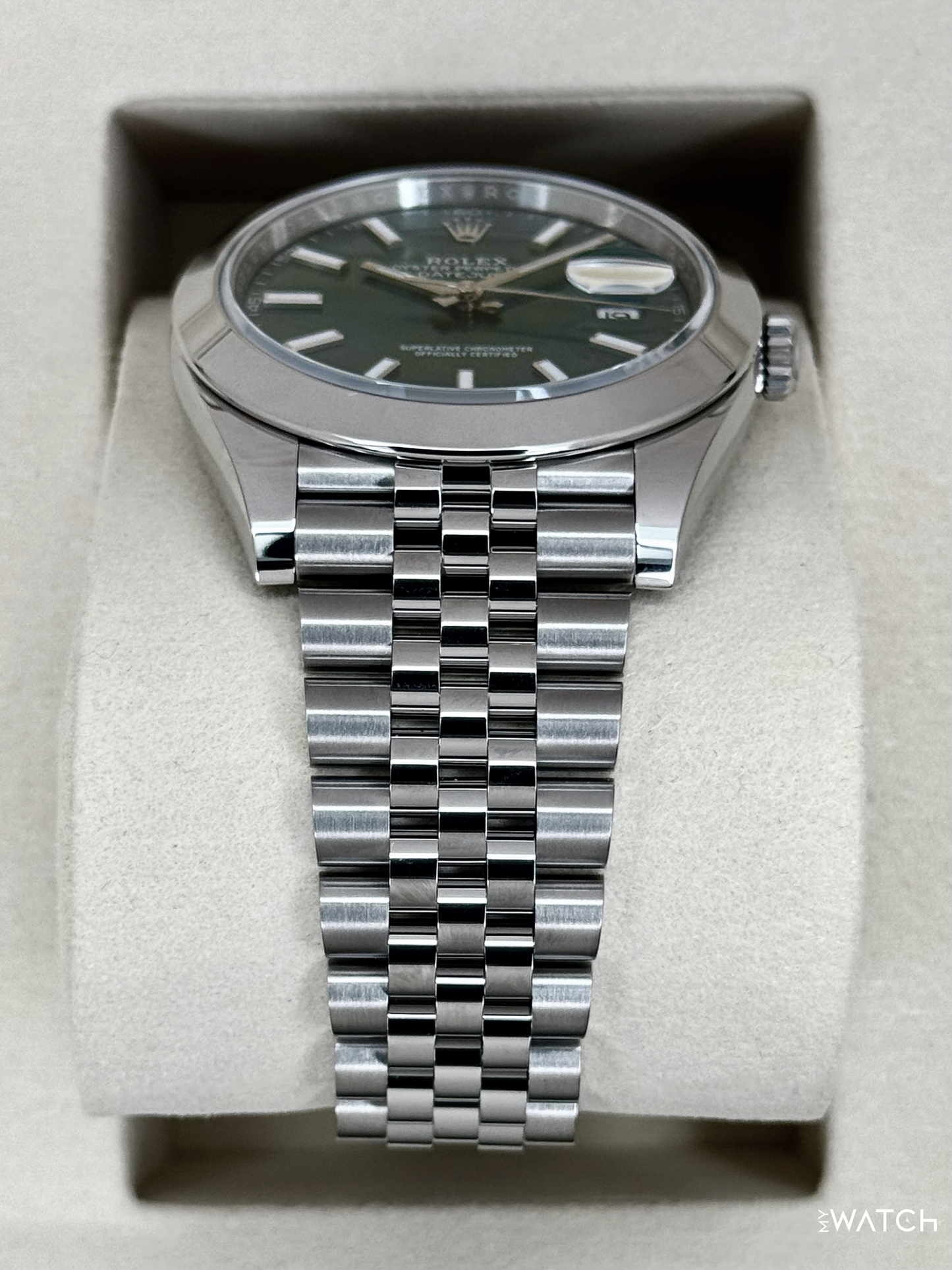NEW 2026 Rolex Datejust 41mm 126300 Stainless Steel Jubilee Green Dial - MyWatchLLC