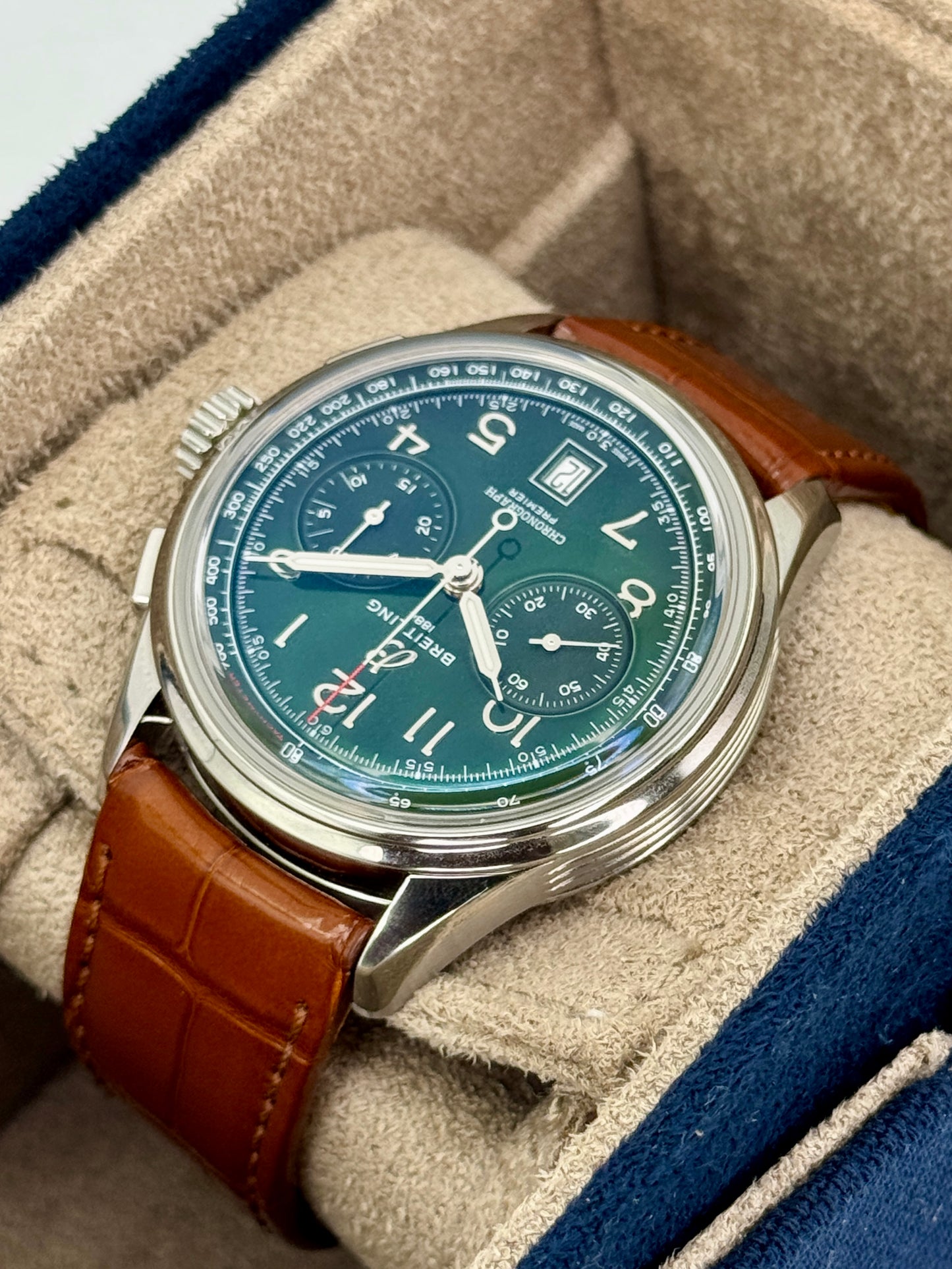 2025 Breitling Premier B01 Chronograph 42mm AB0145 Stainless Steel Green Dial