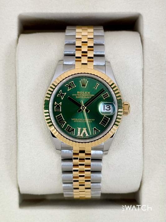 NEW 2025 Rolex Ladies Datejust 31mm 278273 Two-Tone Jubilee Green Dial