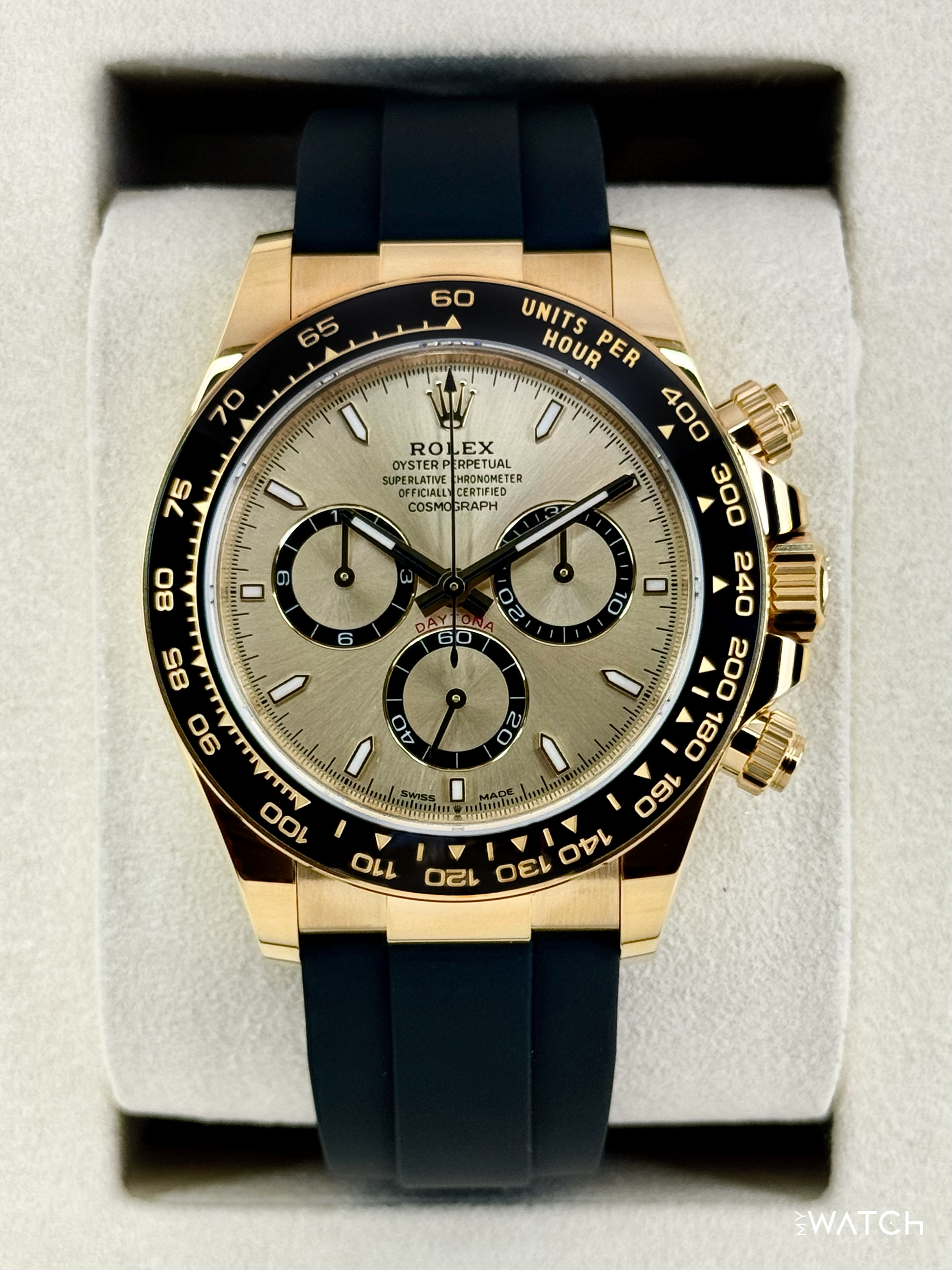 NEW 2026 Rolex Daytona 40mm 126518LN Yellow Gold Oysterflex Champagne Dial - MyWatchLLC
