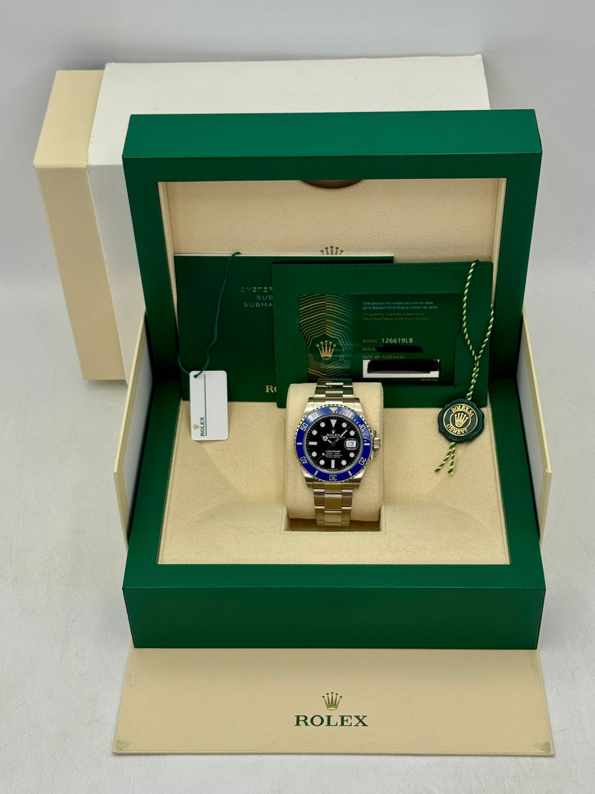 2022 Rolex Submariner Cookie Monster 41mm 126619LB White Gold Black Dial (STICKERED)