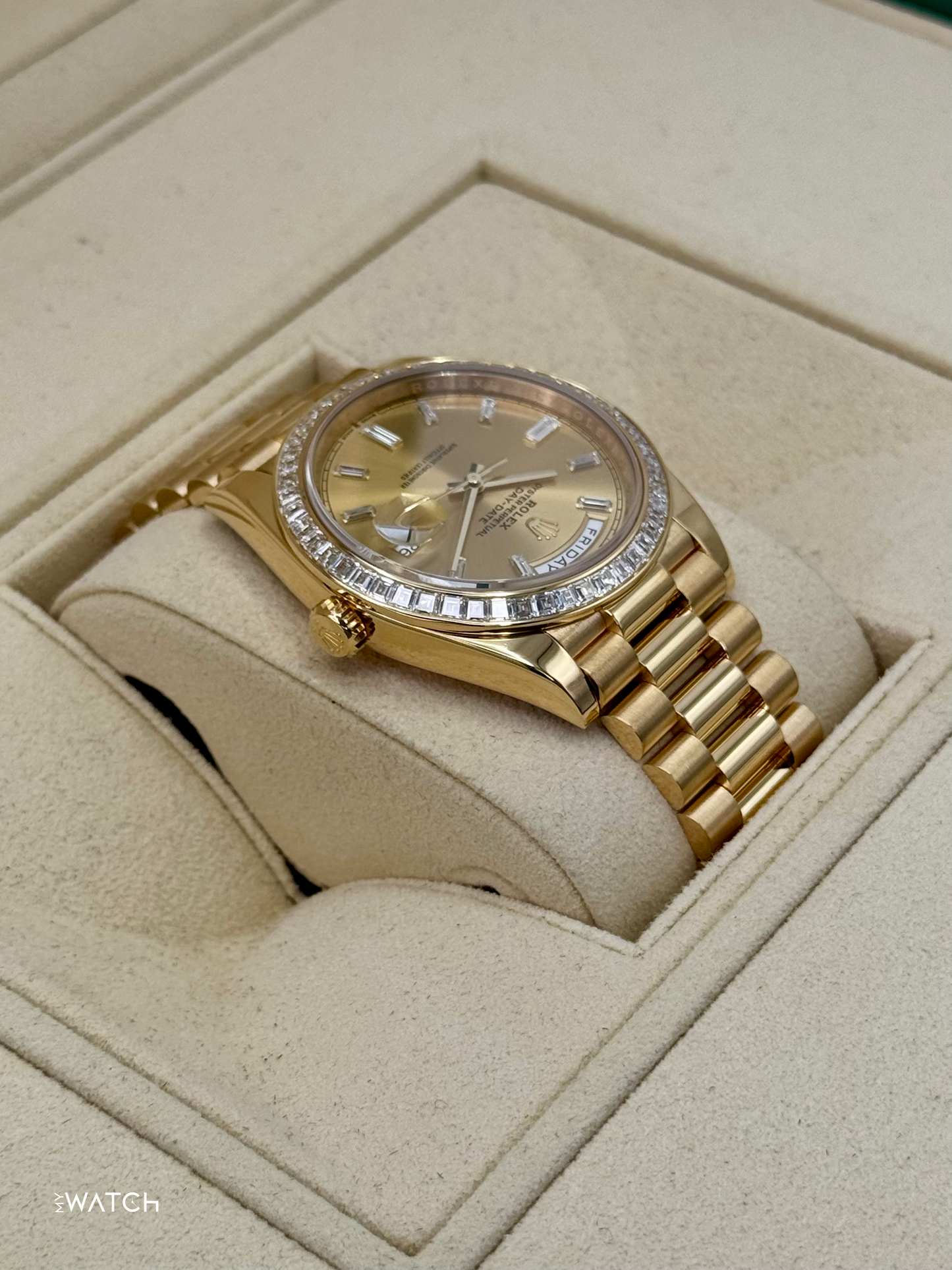 2018 Rolex Day-Date 40mm 228398TBR Presidential Yellow Gold Champagne Dial