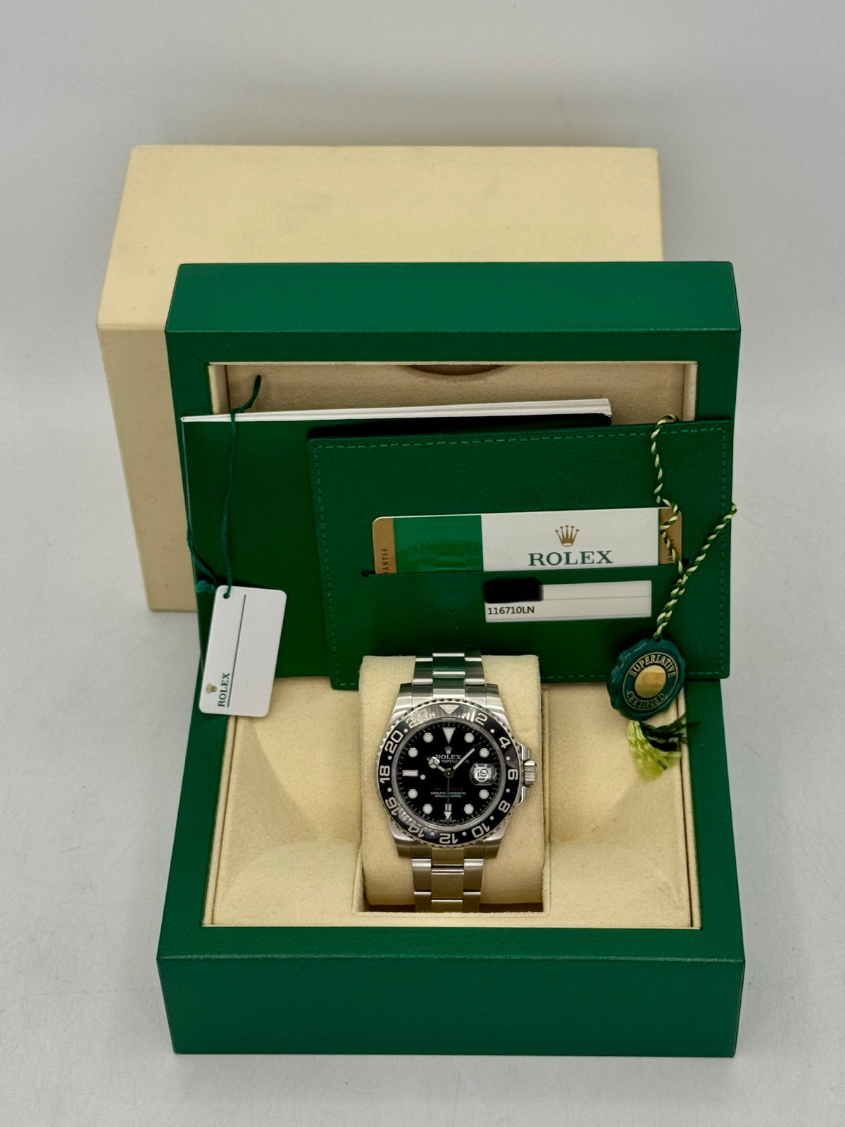 2018 Rolex GMT-Master II 40mm 116710LN Stainless Steel Black Dial