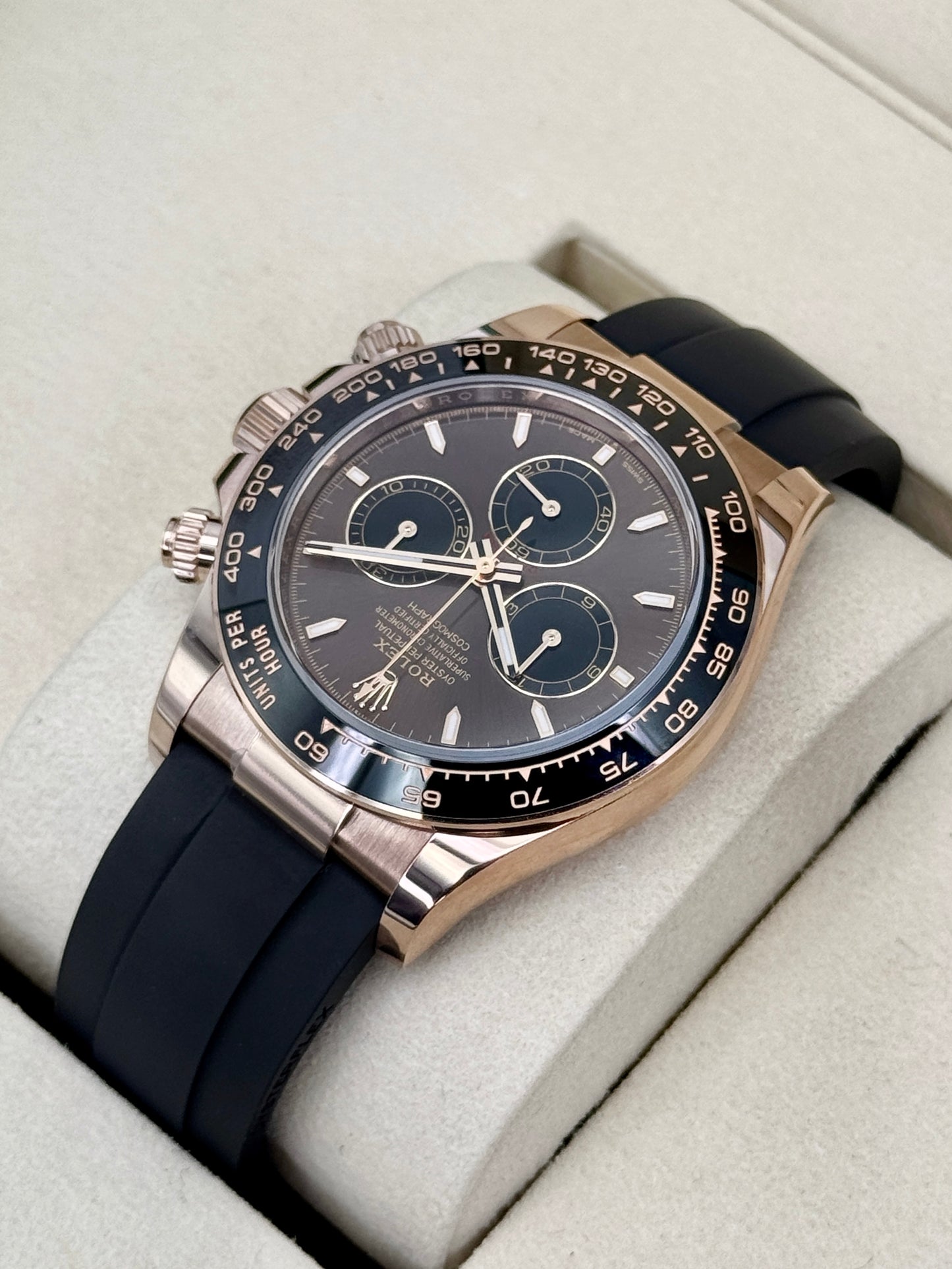 2026 Rolex Daytona 40mm 126515LN Rose Gold Oysterflex Chocolate Dial