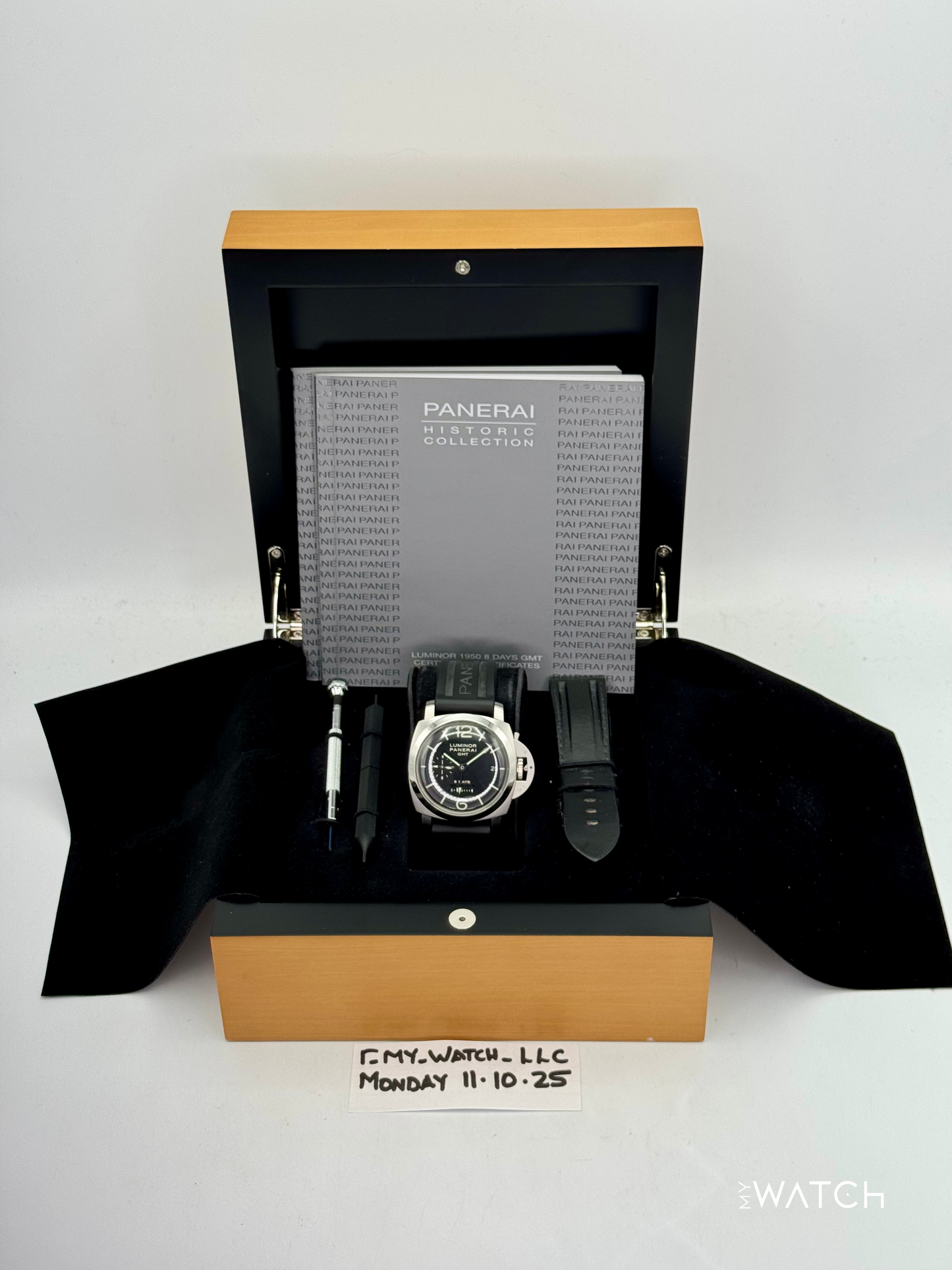 2011 Panerai Luminor 1950 8 Days GMT 44mm PAM00233 Black Dial