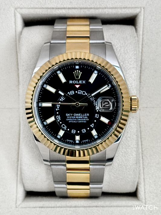 2021 Rolex Sky-Dweller 42mm 326933 Two-Tone Oyster Black Dial - MyWatchLLC